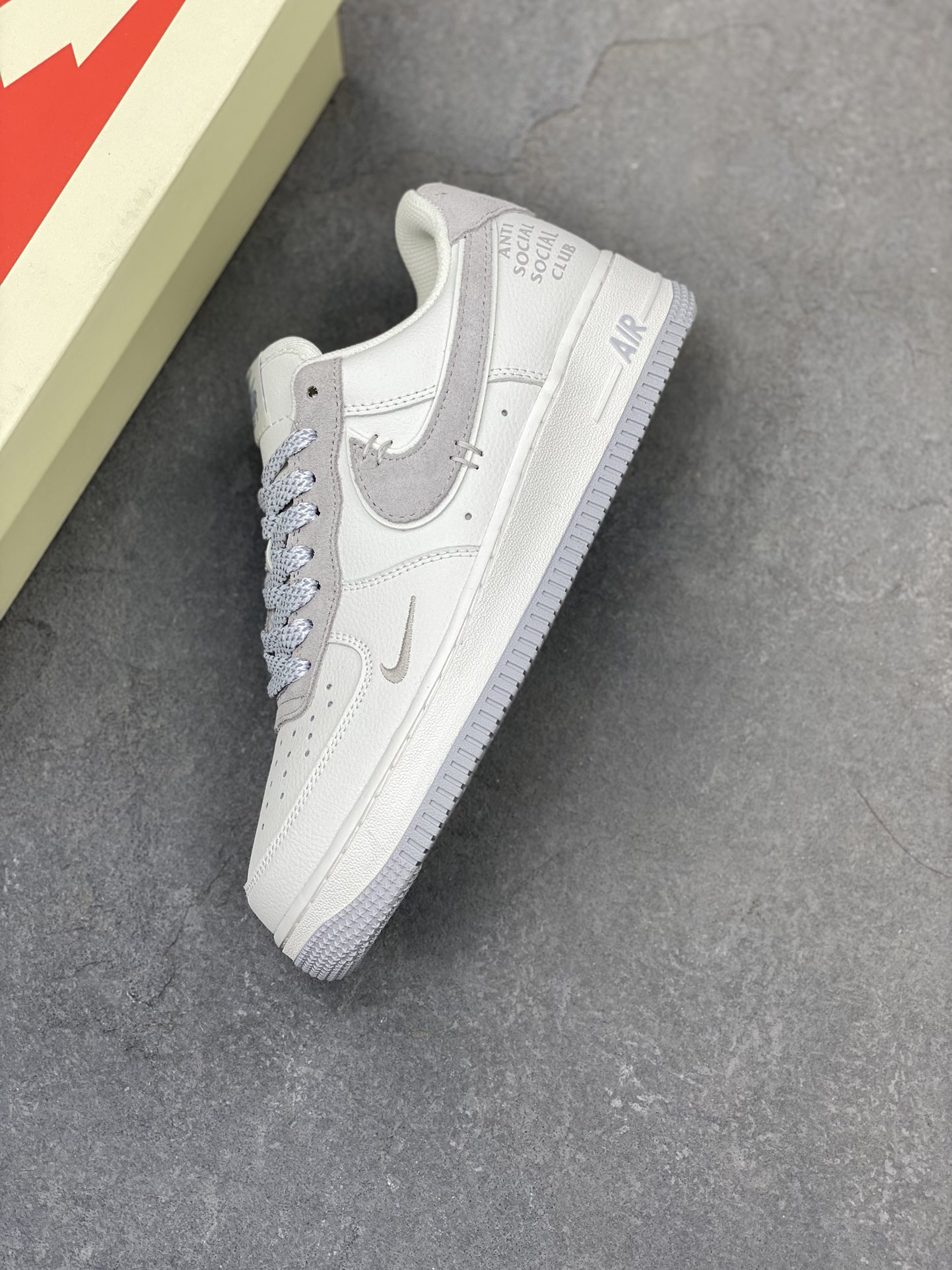 Nike Air Force 1 '07 Low Anti Social Club Custom Sneakers - White/Gray 8 i1724356518 3088 5
