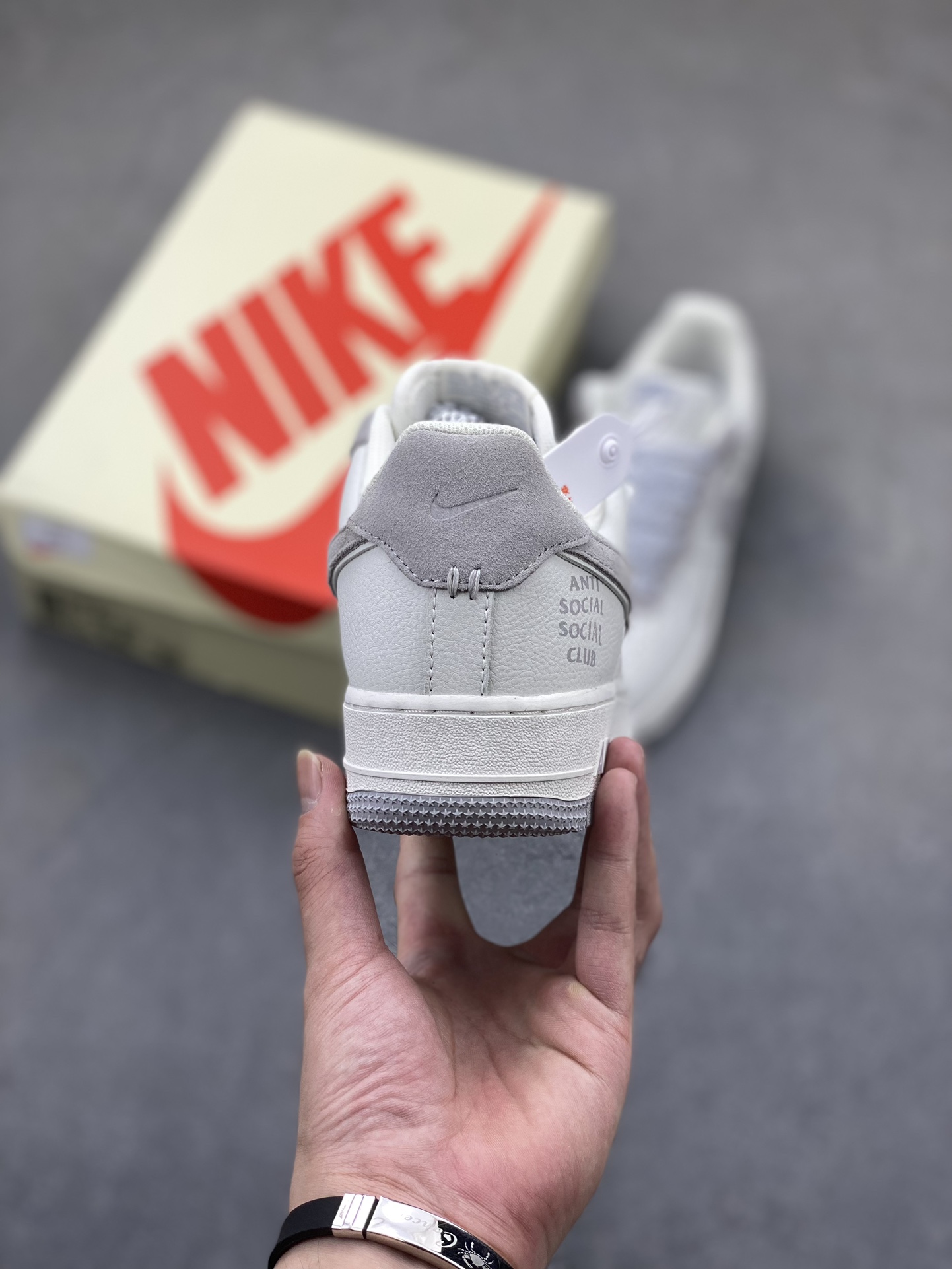 Nike Air Force 1 '07 Low Anti Social Club Custom Sneakers - White/Gray 5 i1724356518 8299 4