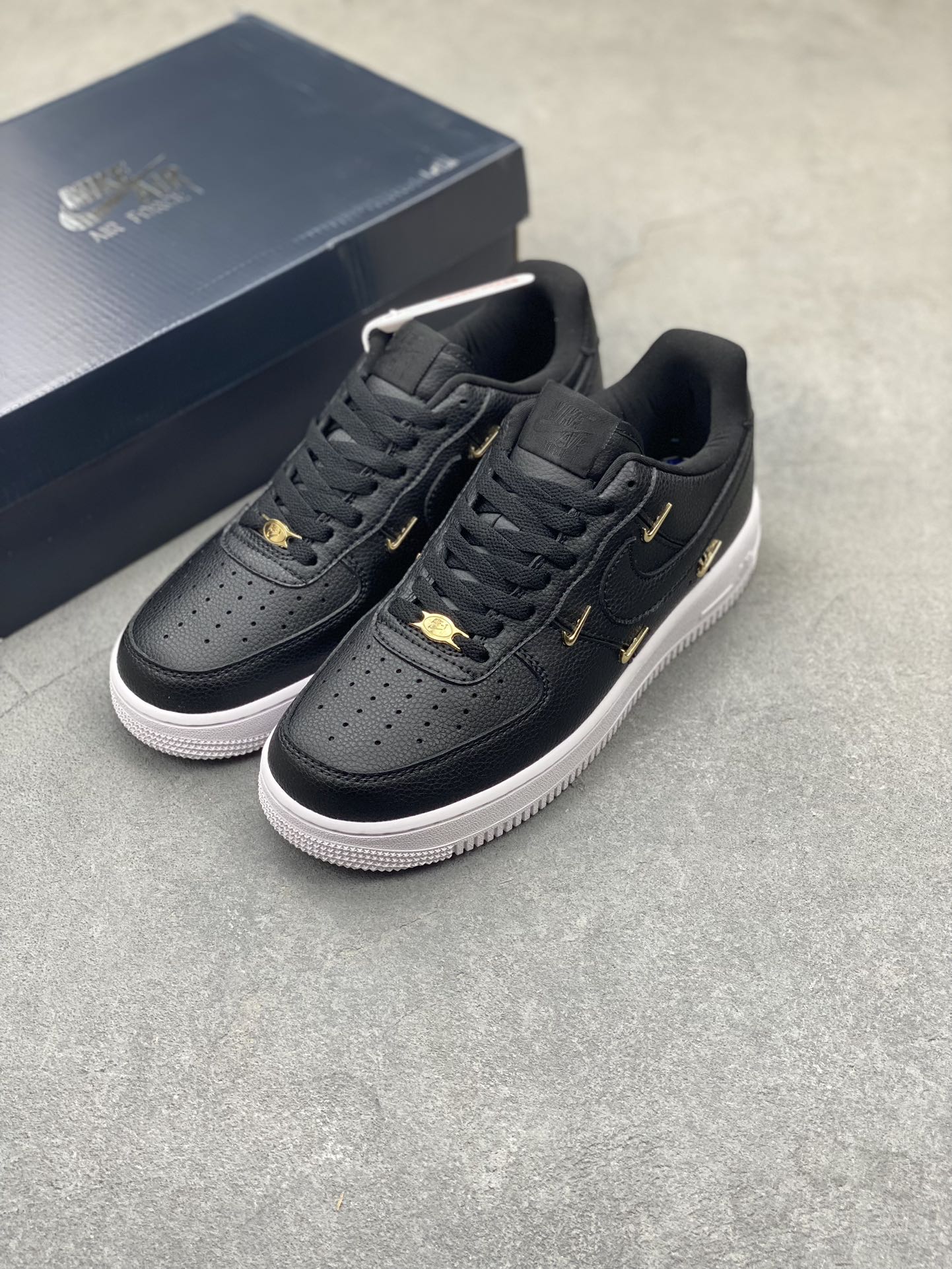 Nike Air Force 1 Low 'Black Gold Hook' Casual Shoes CT1990-001 9 i1724531914 9601 6