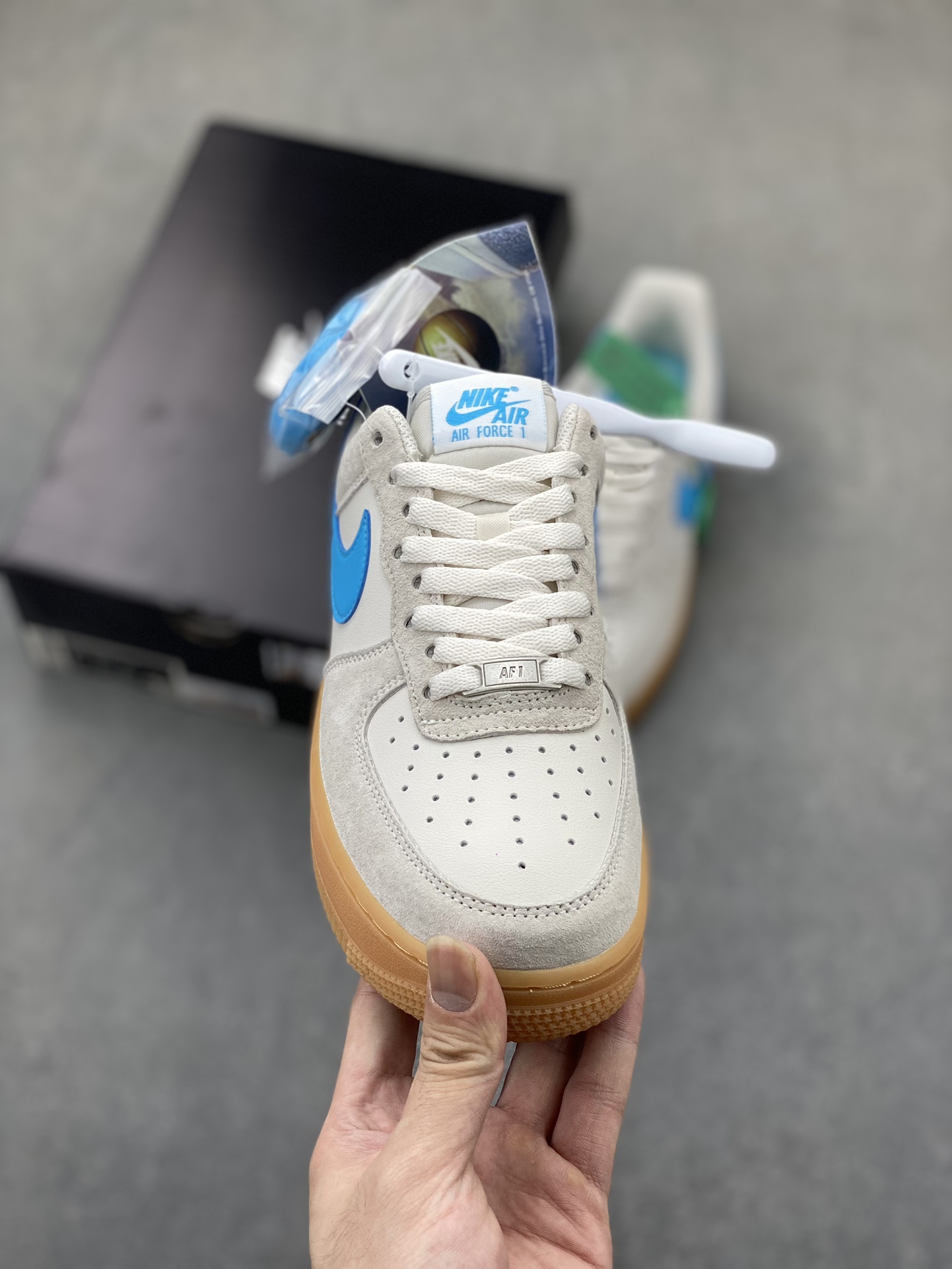 Nike Air Force 1 '07 Low Blue Suede Gum Sole Casual Sneakers FQ8714-003 3 i1724532229 1562 0