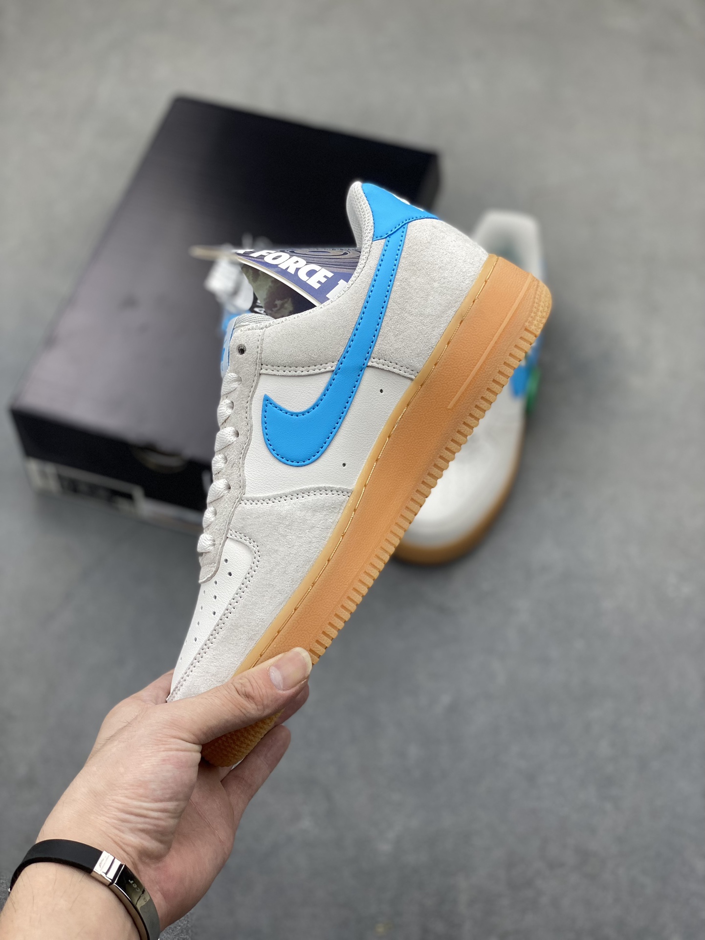 Nike Air Force 1 '07 Low Blue Suede Gum Sole Casual Sneakers FQ8714-003 4 i1724532229 5323 0