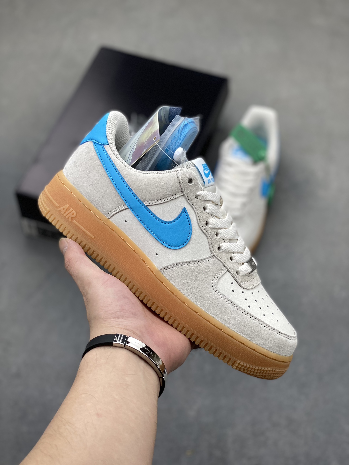 Nike Air Force 1 '07 Low Blue Suede Gum Sole Casual Sneakers FQ8714-003 2 i1724532229 6552 0