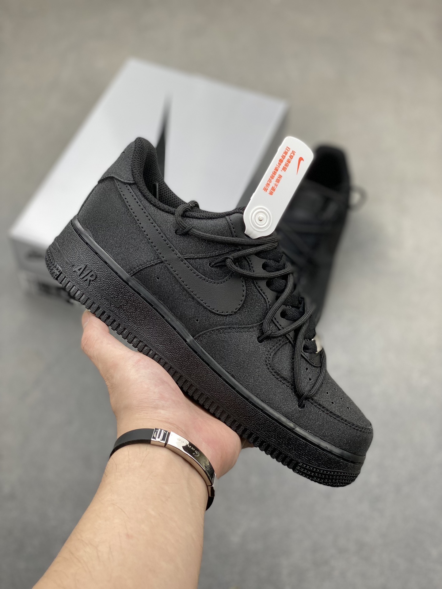 Nike Air Force 1 Low '07: Black Rhinestone Sneakers for Men and Women 2 i1724532325 8315 4