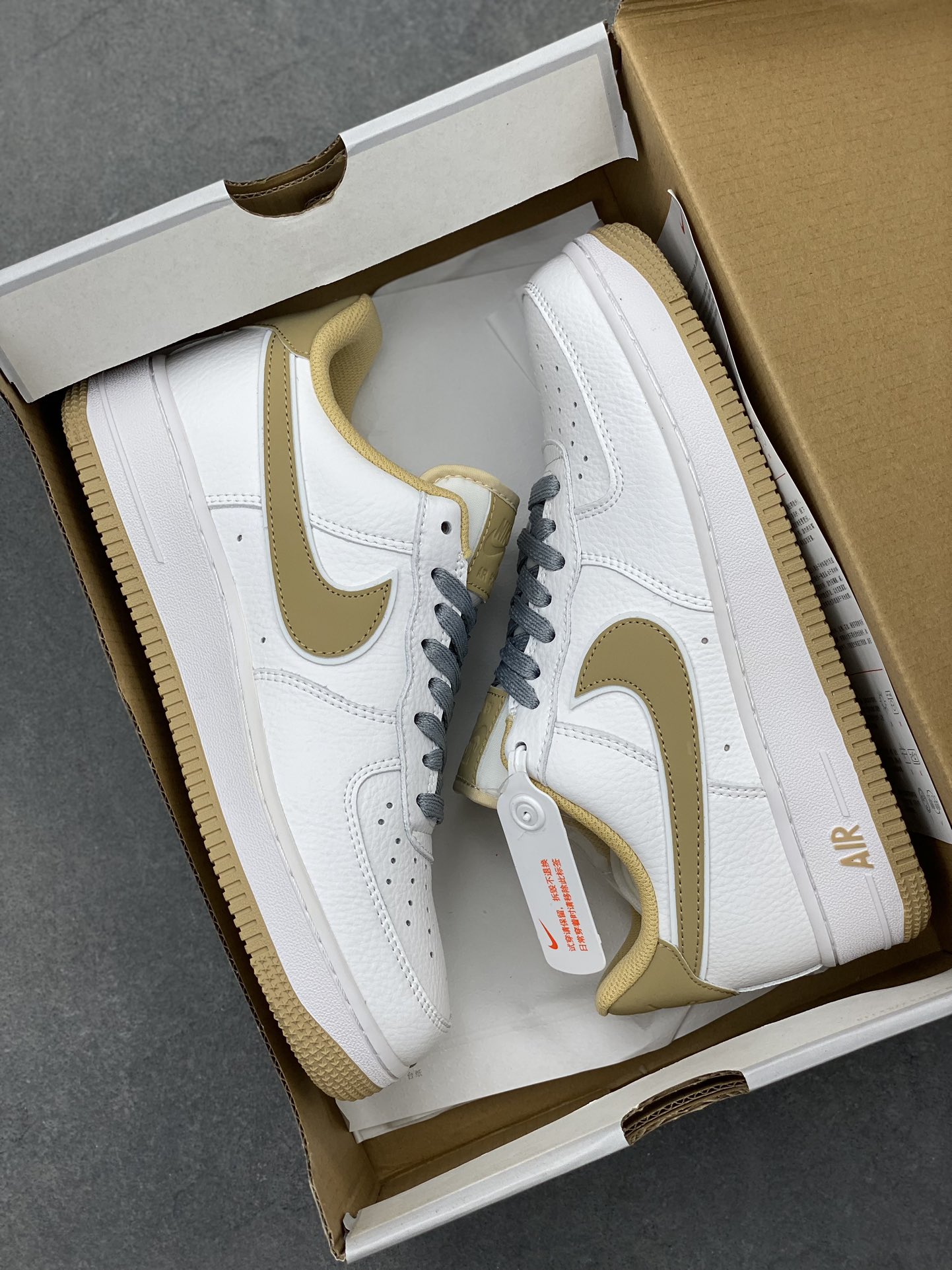 Nike Air Force 1 '07 White Khaki Sneakers Full Star Low-top Casual Shoes 10 i1724610895 4674 2
