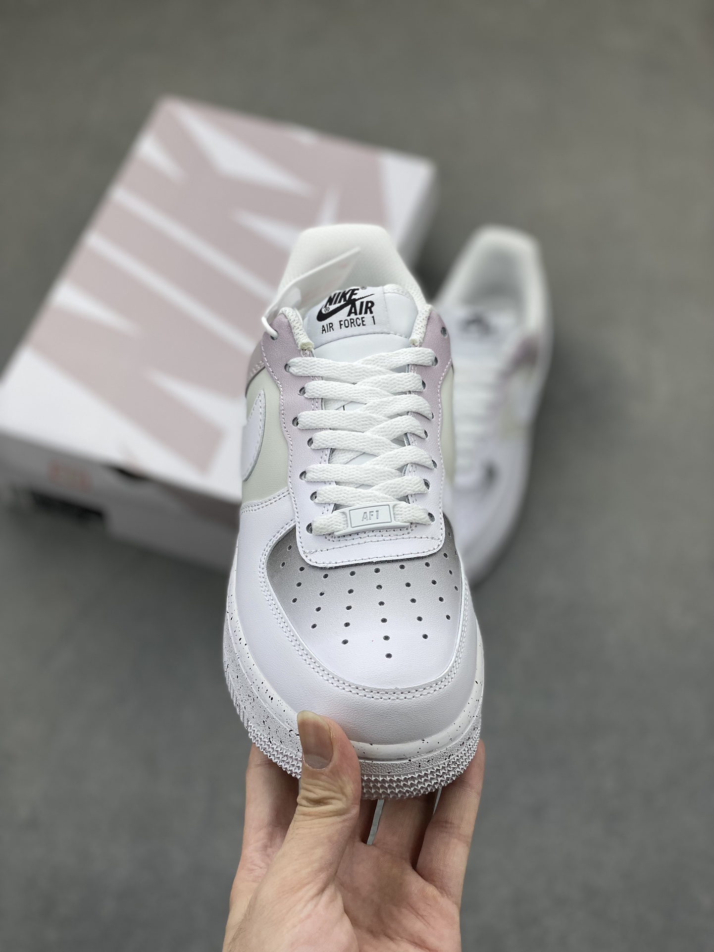 Nike Air Force 1 '07 Low Grey Pink Splatter Sneakers 3 i1724611148 8932 1