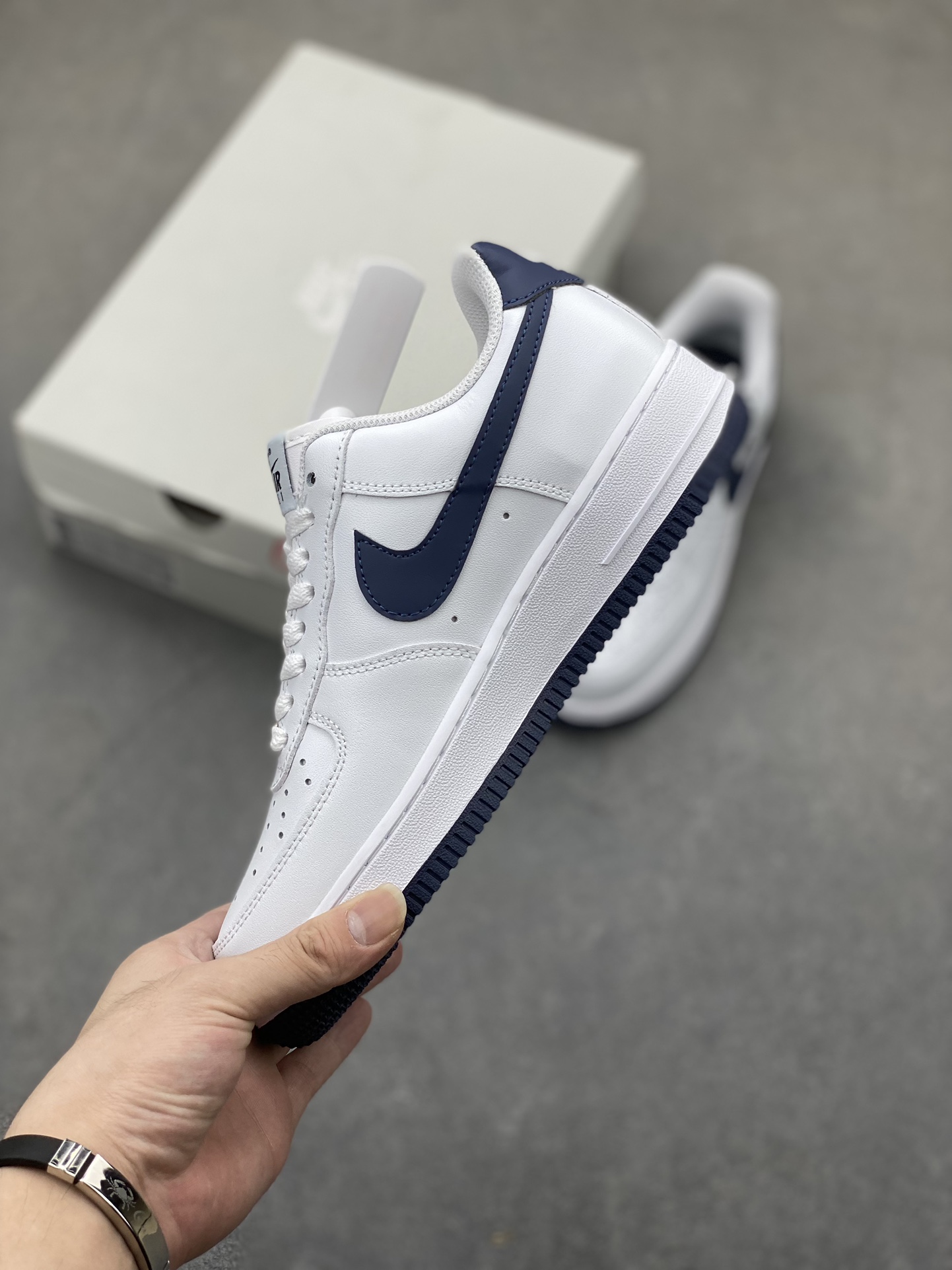 Nike Air Force 1 Low '07 White Midnight Navy Men's Casual Shoes 4 i1724611321 5674 8
