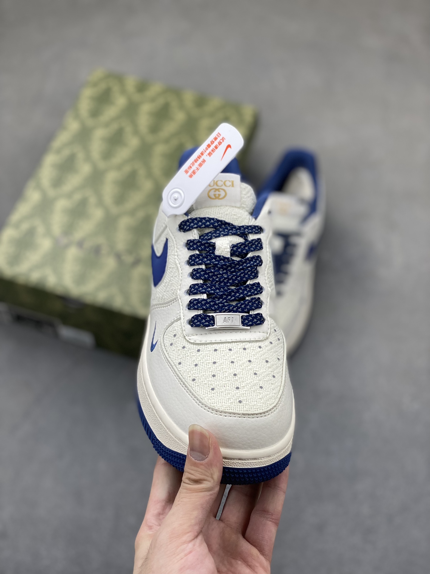 Nike Air Force 1 '07 Low Gucci Collab - Blue Linen: Limited Edition Sneakers 3 i1724795129 2547 0