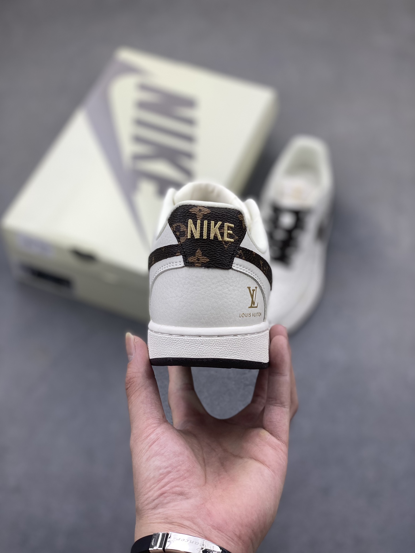 Nike Ebernon Low PRM Custom Sneakers - Louis Vuitton Accents - Size 36-45 5 i1725136959 7938 0