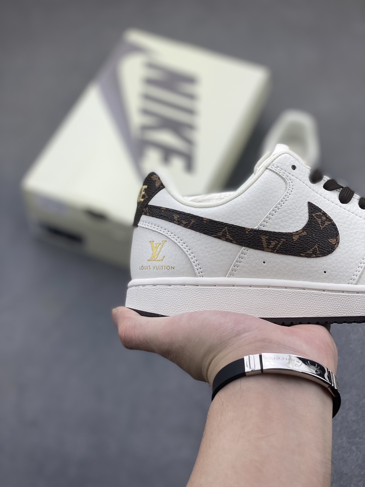 Nike Ebernon Low PRM Custom Sneakers - Louis Vuitton Accents - Size 36-45 6 i1725136968 8684 0
