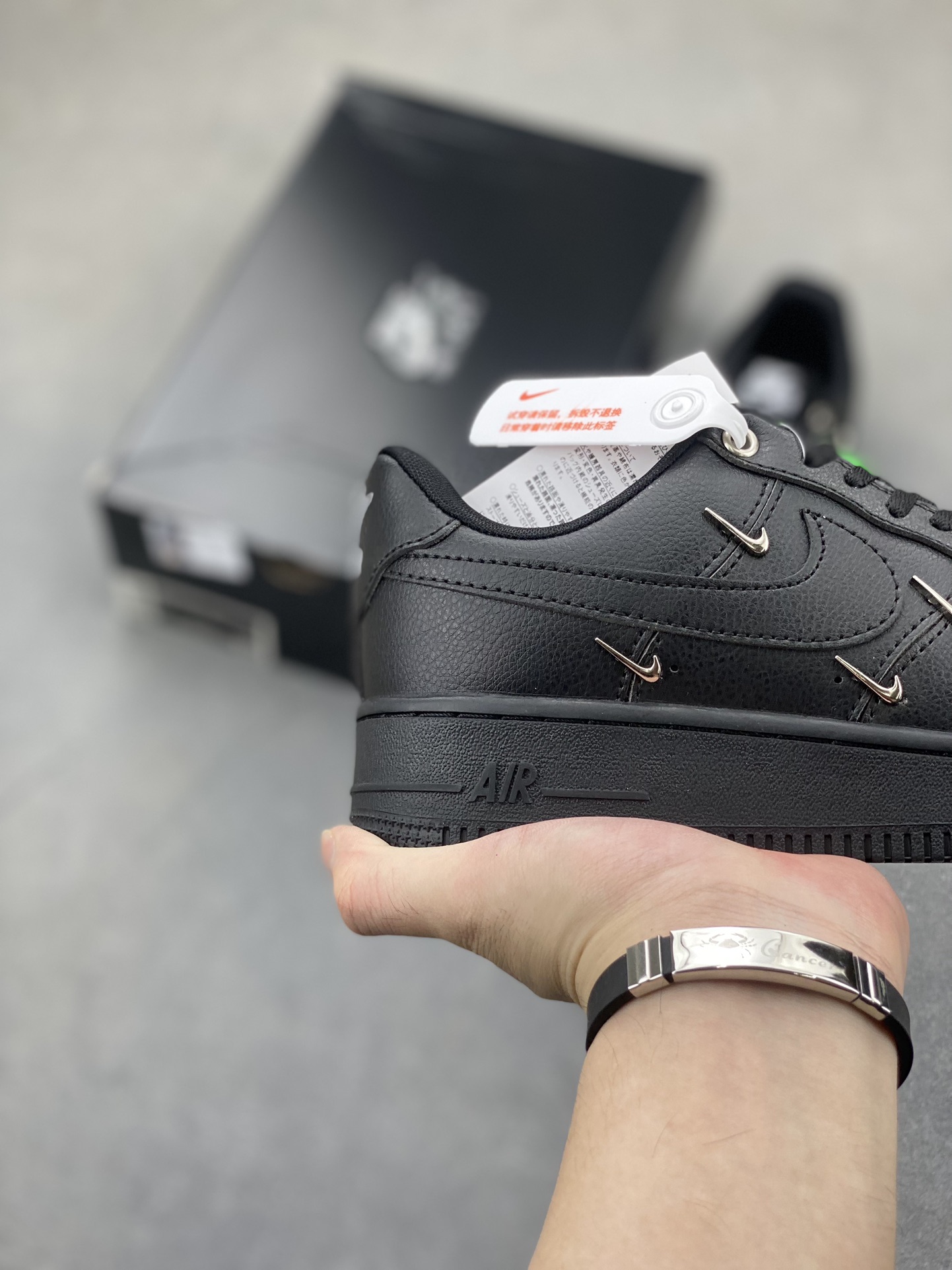 Nike Air Force 1 Low '07 Black Leather Custom Casual Sneakers HQ1180-001 6 i1725223796 3546 5