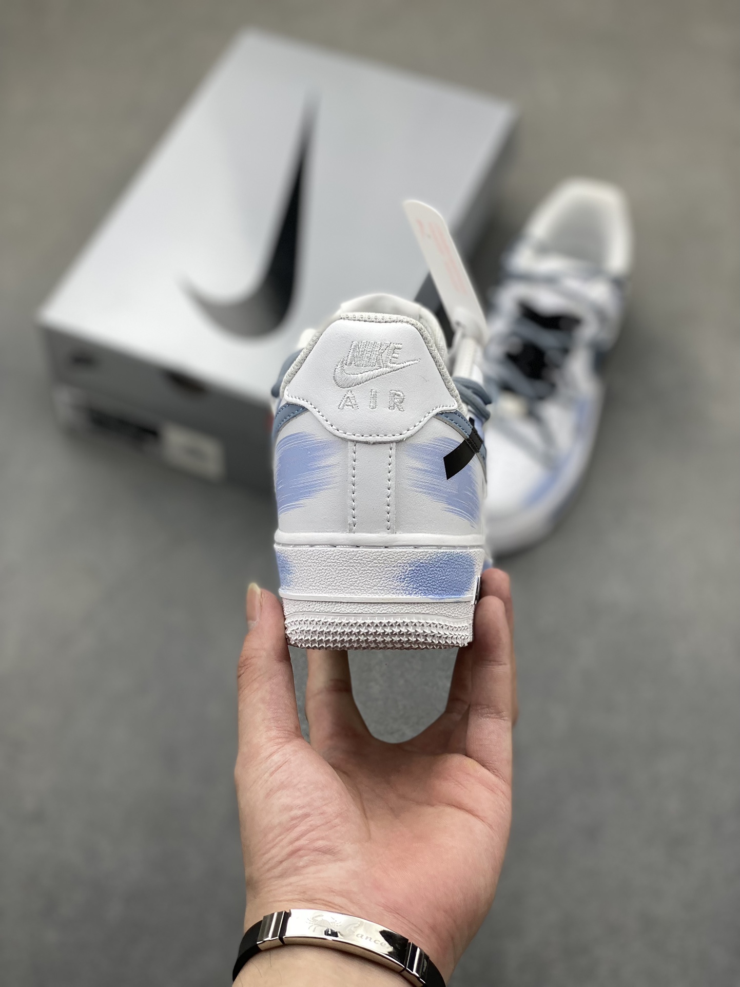Nike Air Force 1 Low '07 Custom 'Broken Swoosh' White Blue Spray Paint 5 i1725300453 4083 2