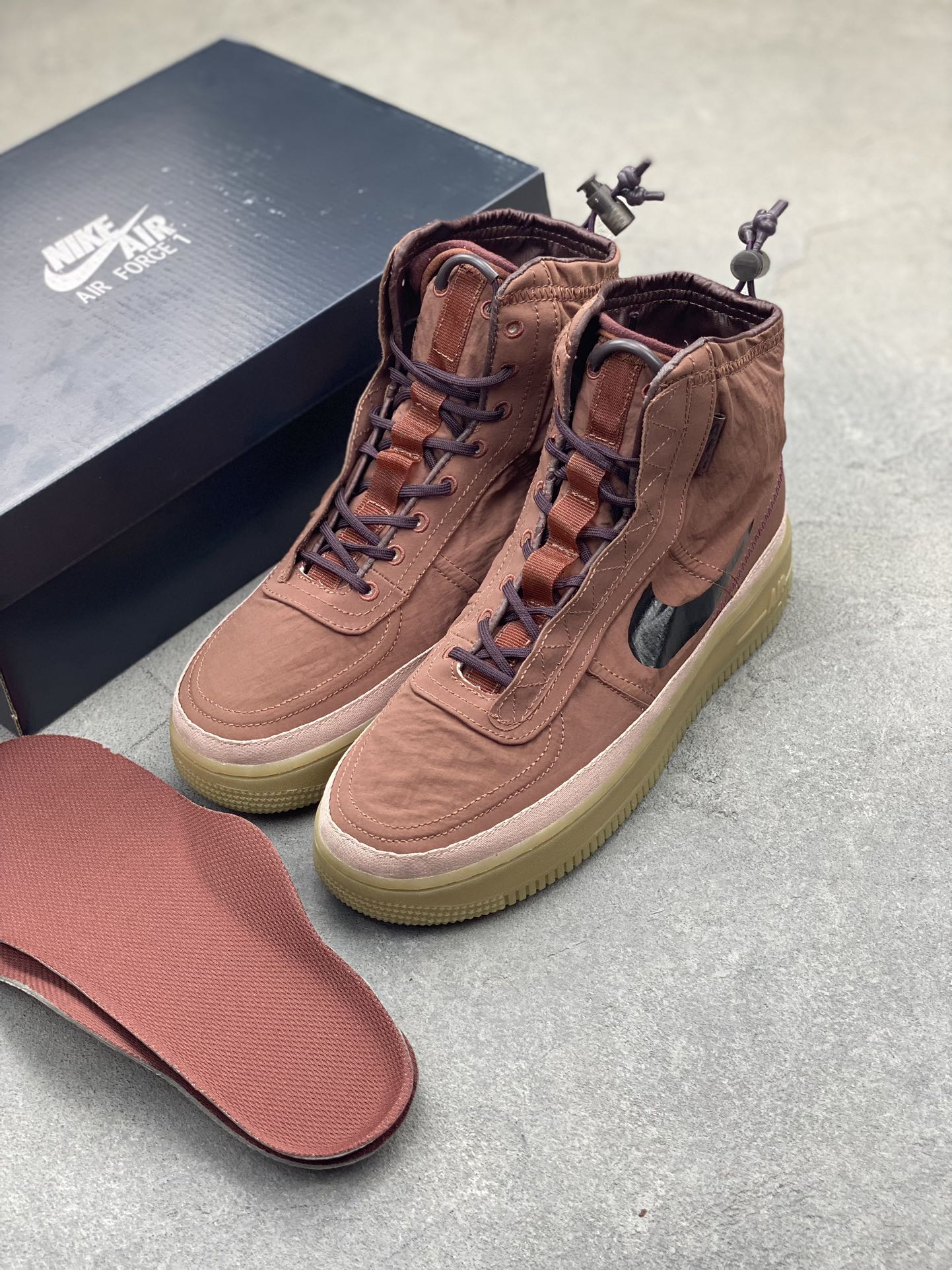 Nike Air Force 1 Shell WMNS Burgundy High-Top Fashion Sneakers BQ6096-200 9 i1725558792 7403 1