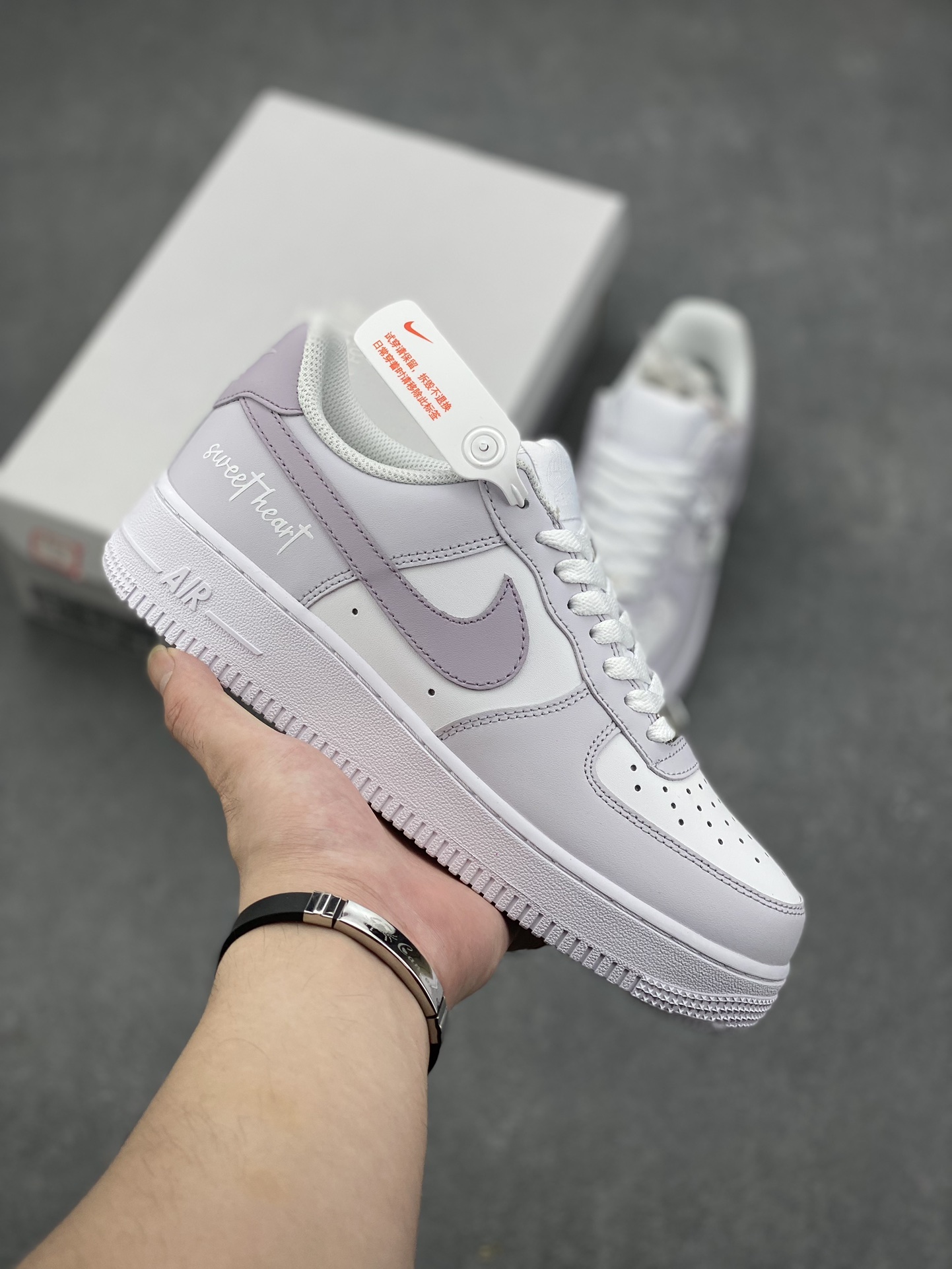 Nike Air Force 1 '07 Low 'Sweetheart' Light Grey Purple Casual Shoes 2 i1725829170 4358 5