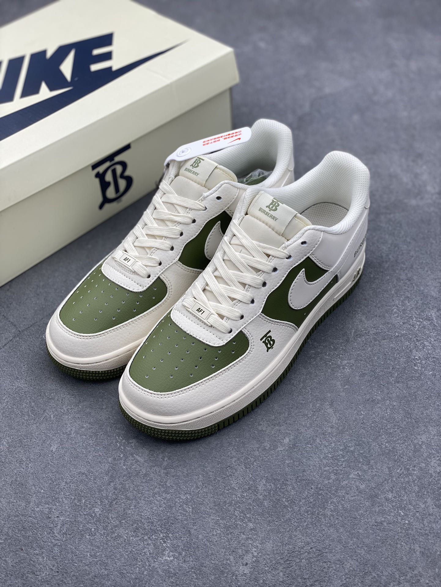 Nike Air Force 1 '07 Low Burberry Collab - Casual Sneakers in Beige/Green 9 i1725829275 6469 2