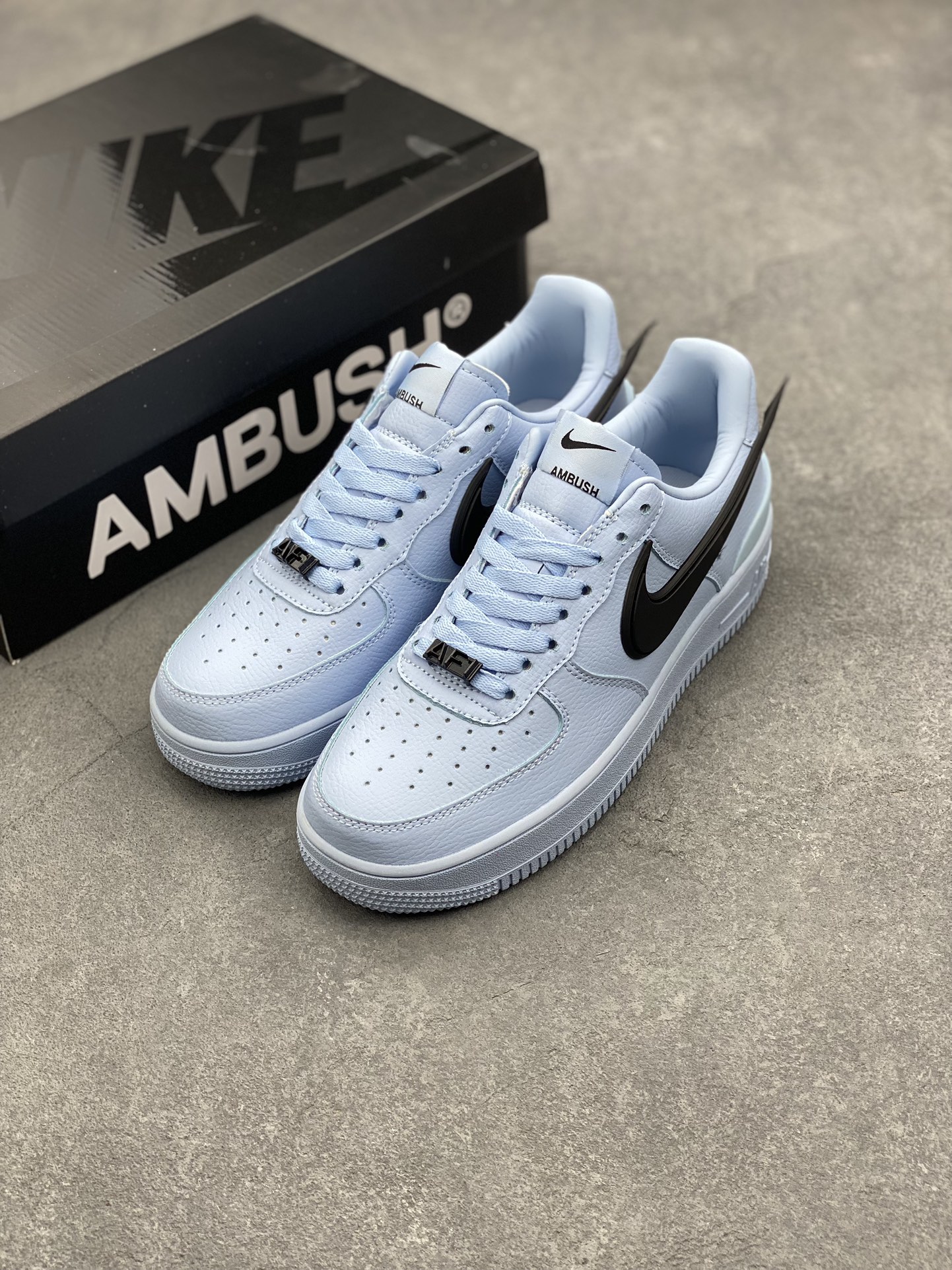 Nike Air Force 1 '07 Low Casual Sneakers - DV3464-011 - Light Blue/Black 9 i1725910819 8590 0