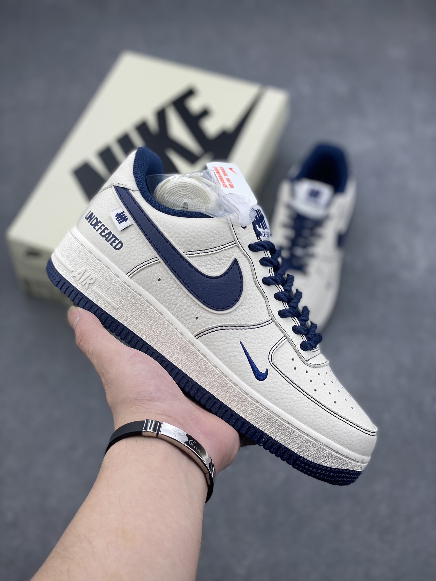 Undefeated x Nike Air Force 1 Low Cream/Navy Casual Shoes - Limited Edition 2 i1725990018 5772 0