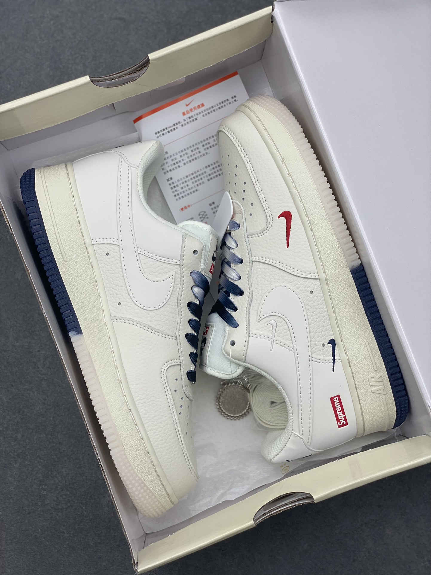 Nike Air Force 1 '07 Low Supreme Collaboration - White/Blue Sneakers 10 i1726421078 5886 4