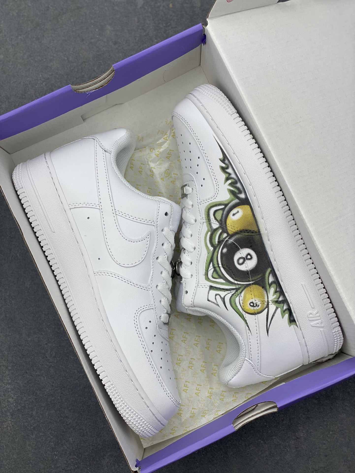 Nike Air Force 1 '07 Low-Top White Billiard Custom Design Sneakers 10 i1726603559 1900 8