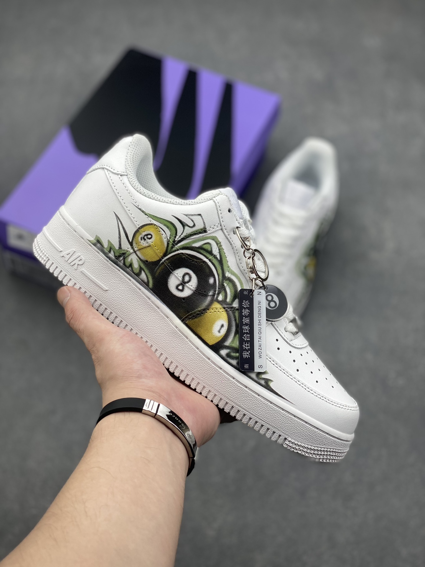 Nike Air Force 1 '07 Low-Top White Billiard Custom Design Sneakers 2 i1726603559 7624 7