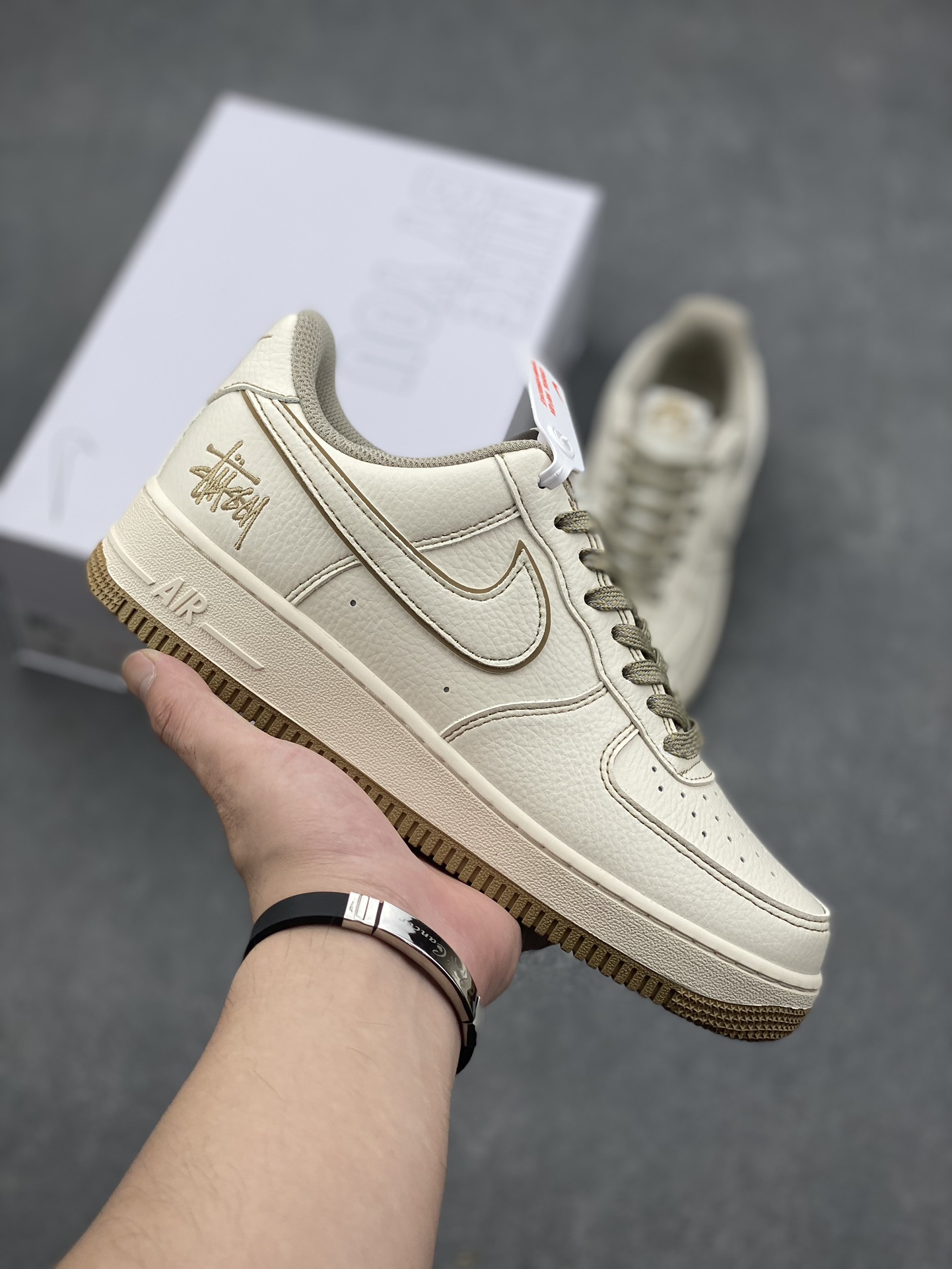 Nike Air Force 1 Low Stussy Fossil Stone Casual Sneakers CW2288-001 2 i1726850518 4331 5