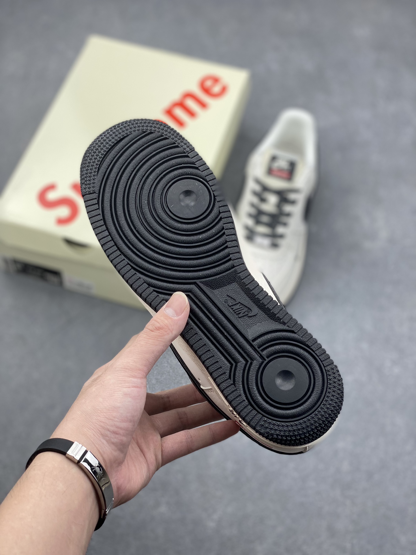 Nike Air Force 1 '07 Low Supreme Collab Sneakers - Cream/Black, All Sizes 7 i1727540008 3435 0