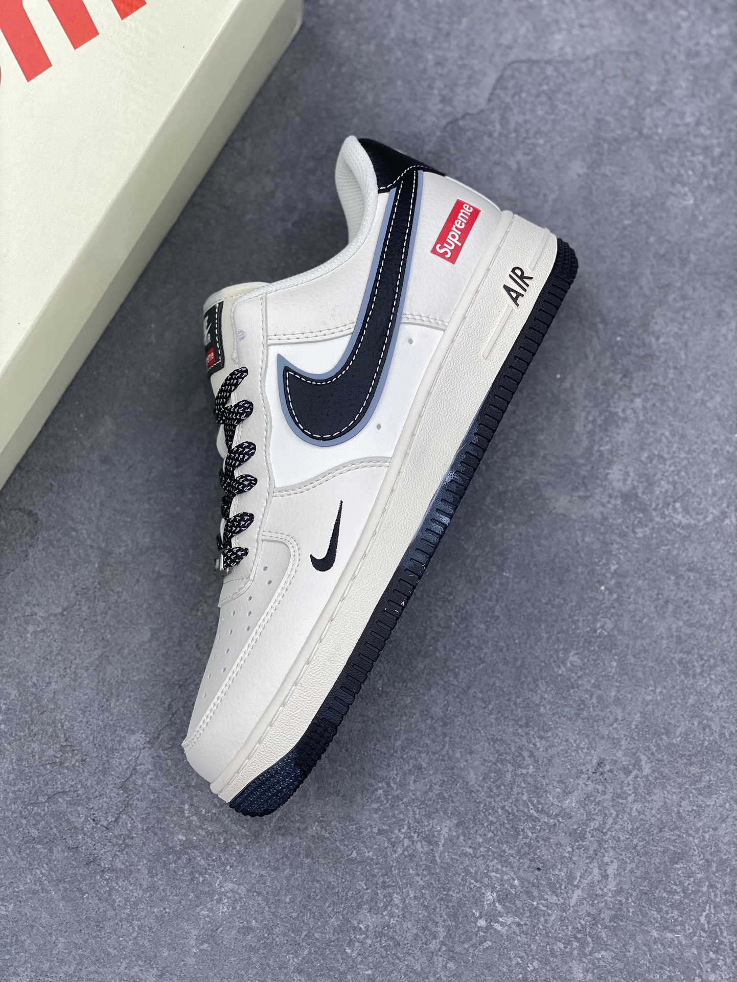Nike Air Force 1 '07 Low Supreme Collab Sneakers - Cream/Black, All Sizes 8 i1727540008 62 0