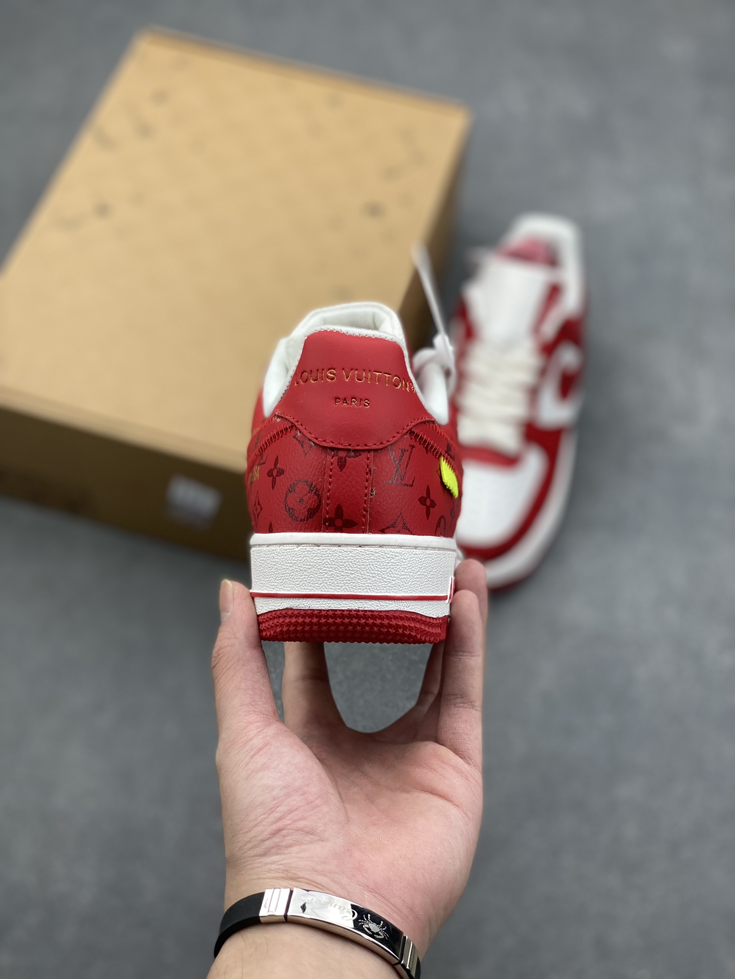 Louis Vuitton x Air Force 1 Low Red Monogram Sneakers Authentic Design 5 i1727629529 3570 3
