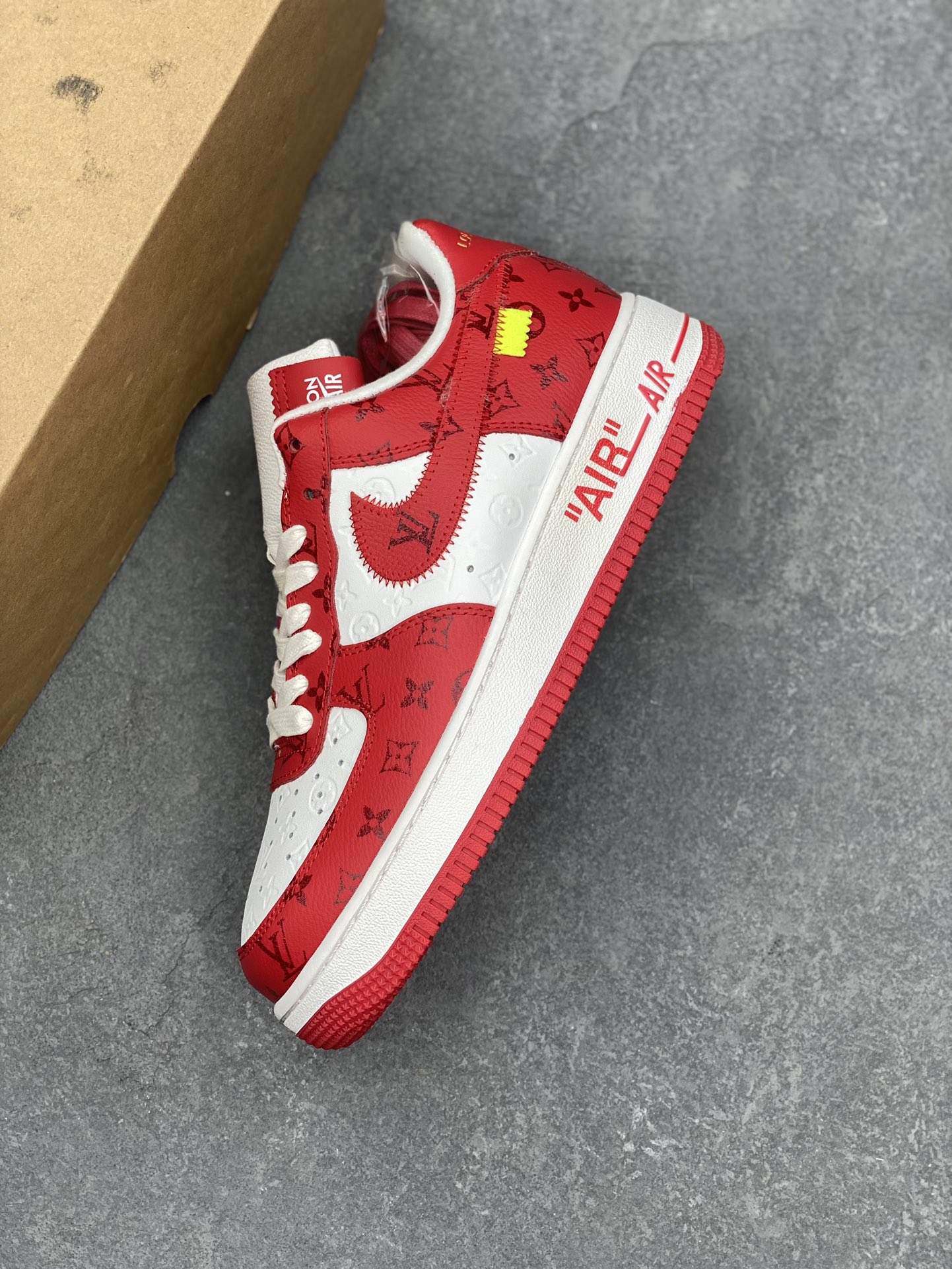 Louis Vuitton x Air Force 1 Low Red Monogram Sneakers Authentic Design 8 i1727629529 5177 2