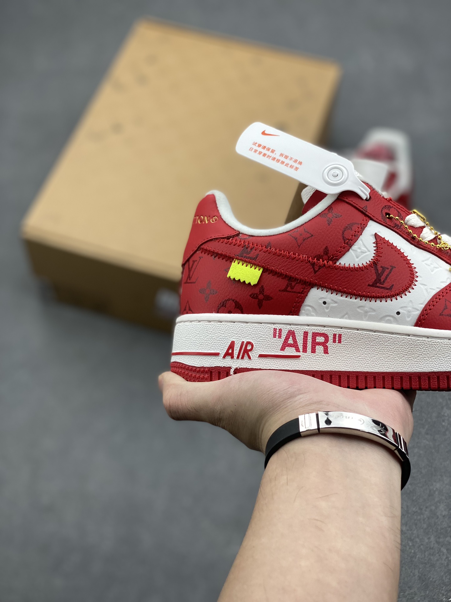 Louis Vuitton x Air Force 1 Low Red Monogram Sneakers Authentic Design 6 i1727629529 7045 1
