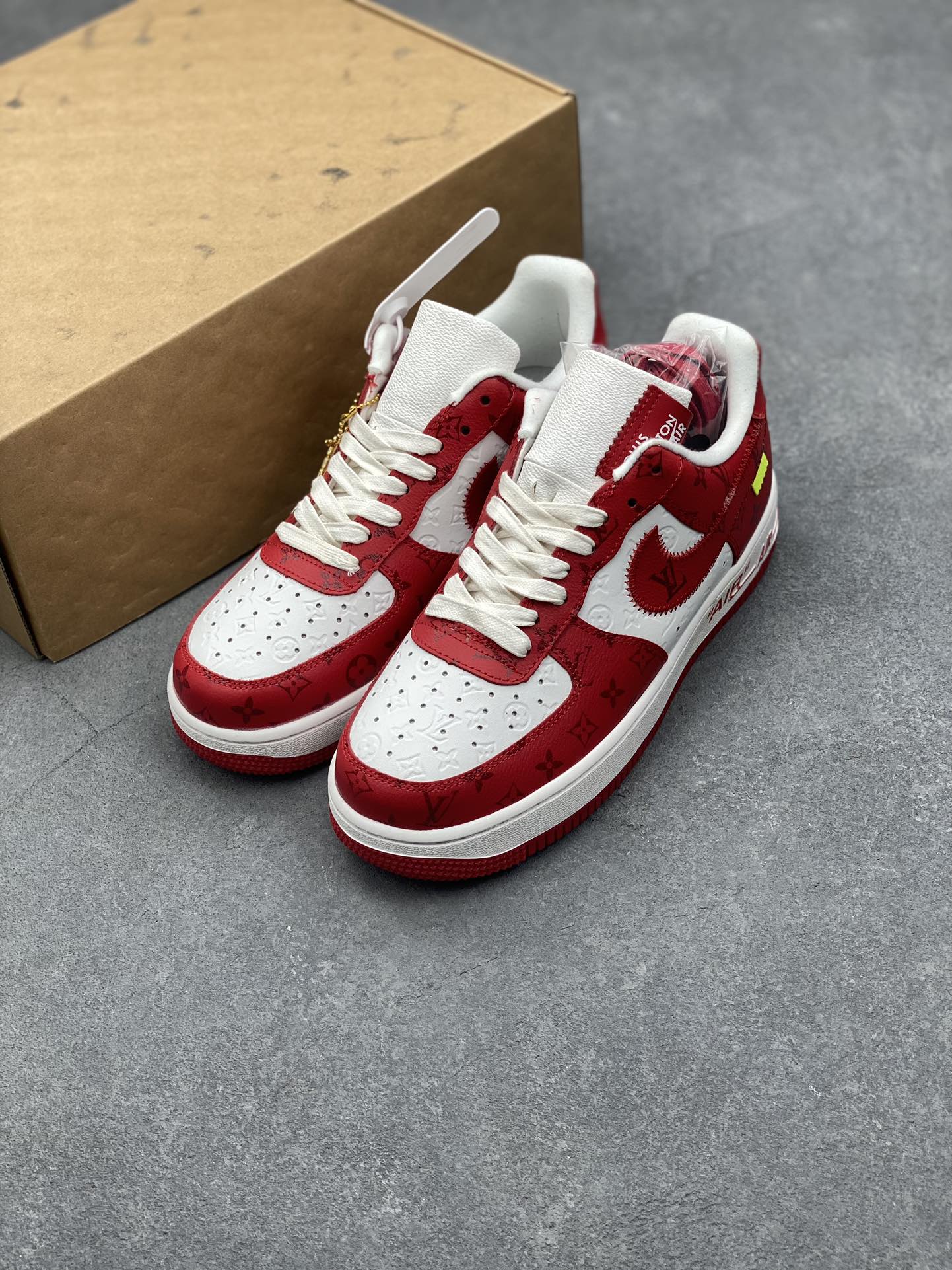 Louis Vuitton x Air Force 1 Low Red Monogram Sneakers Authentic Design 9 i1727629530 6841 7
