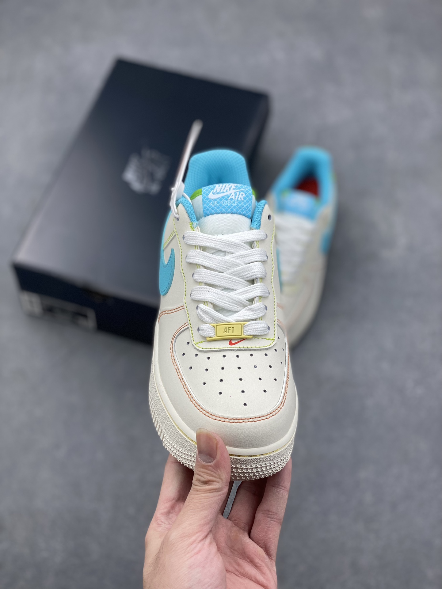 Nike Air Force 1 Low Blue Yellow Red Stitching Sneakers - FJ4614-100 3 i1727993667 1239 0