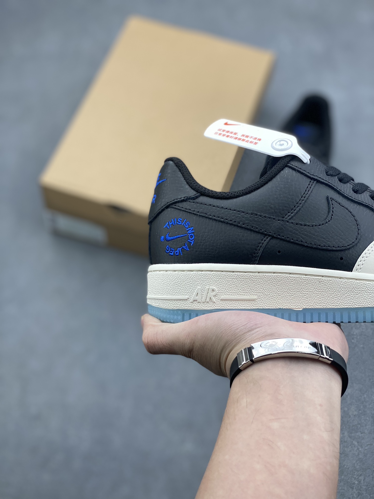 Nike Air Force 1 Low Black White Blue Hook Sneakers - Style & Comfort 6 i1727994252 3136 8