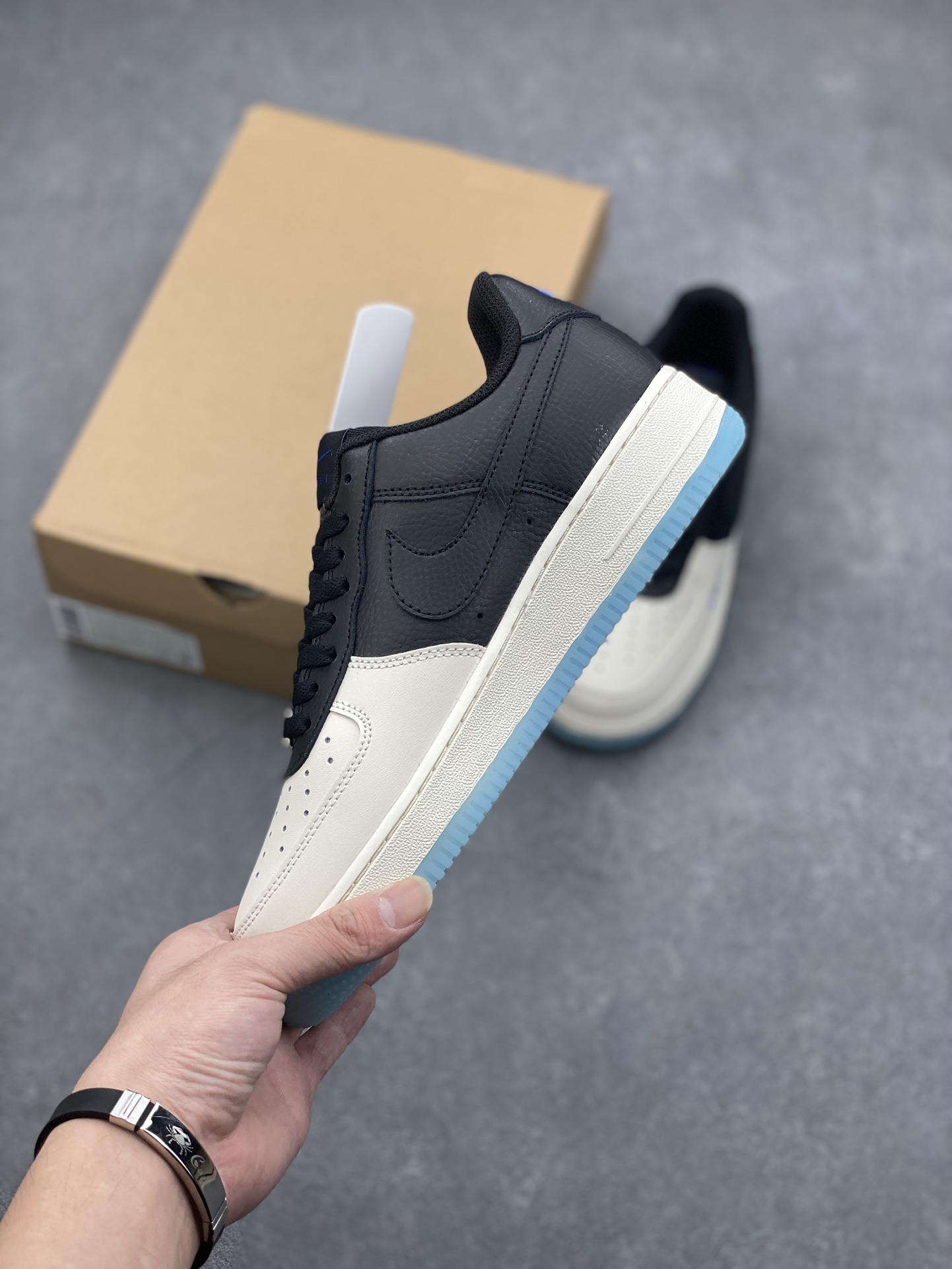 Nike Air Force 1 Low Black White Blue Hook Sneakers - Style & Comfort 4 i1727994252 5118 3