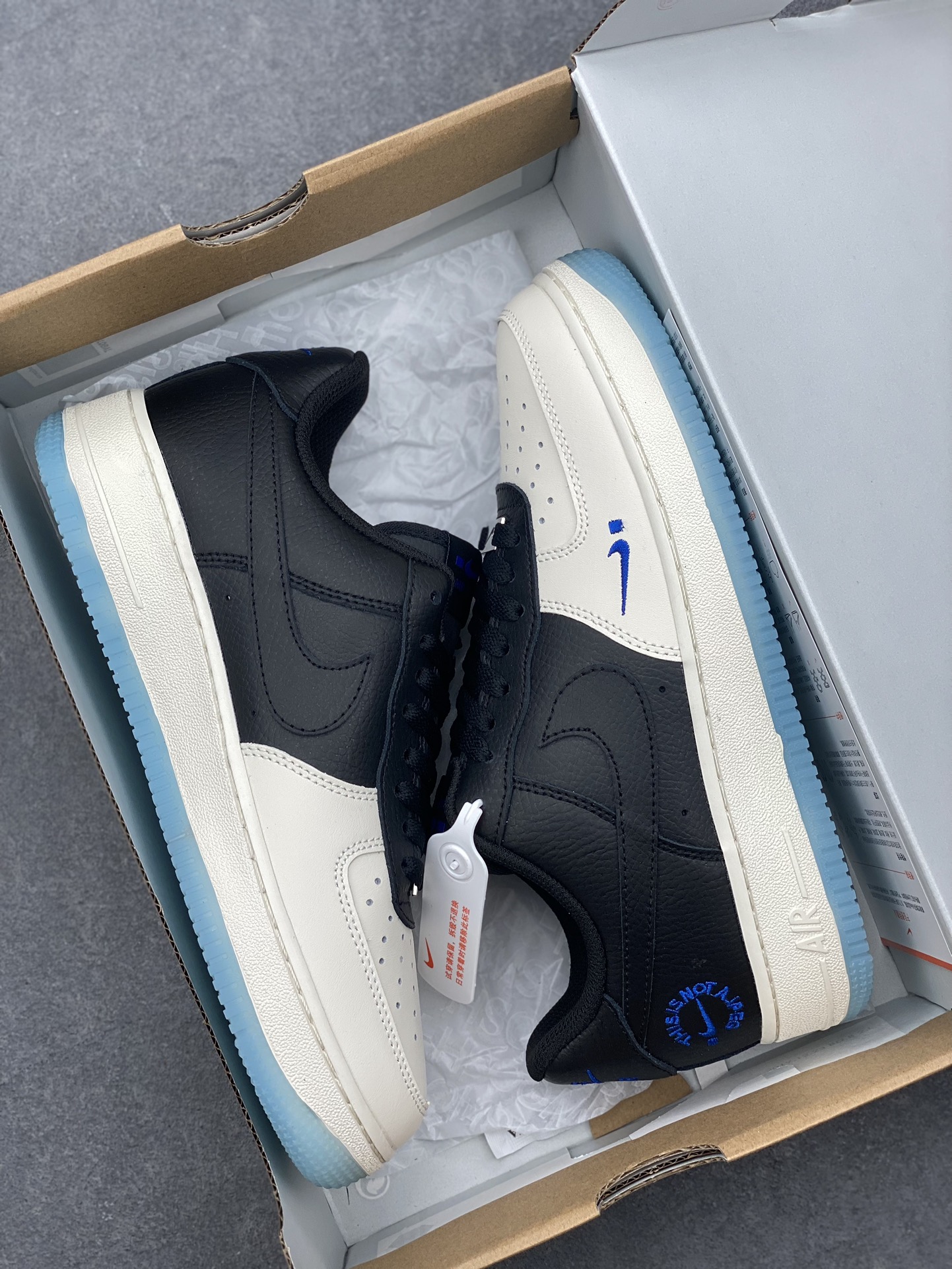 Nike Air Force 1 Low Black White Blue Hook Sneakers - Style & Comfort 10 i1727994257 6525 0