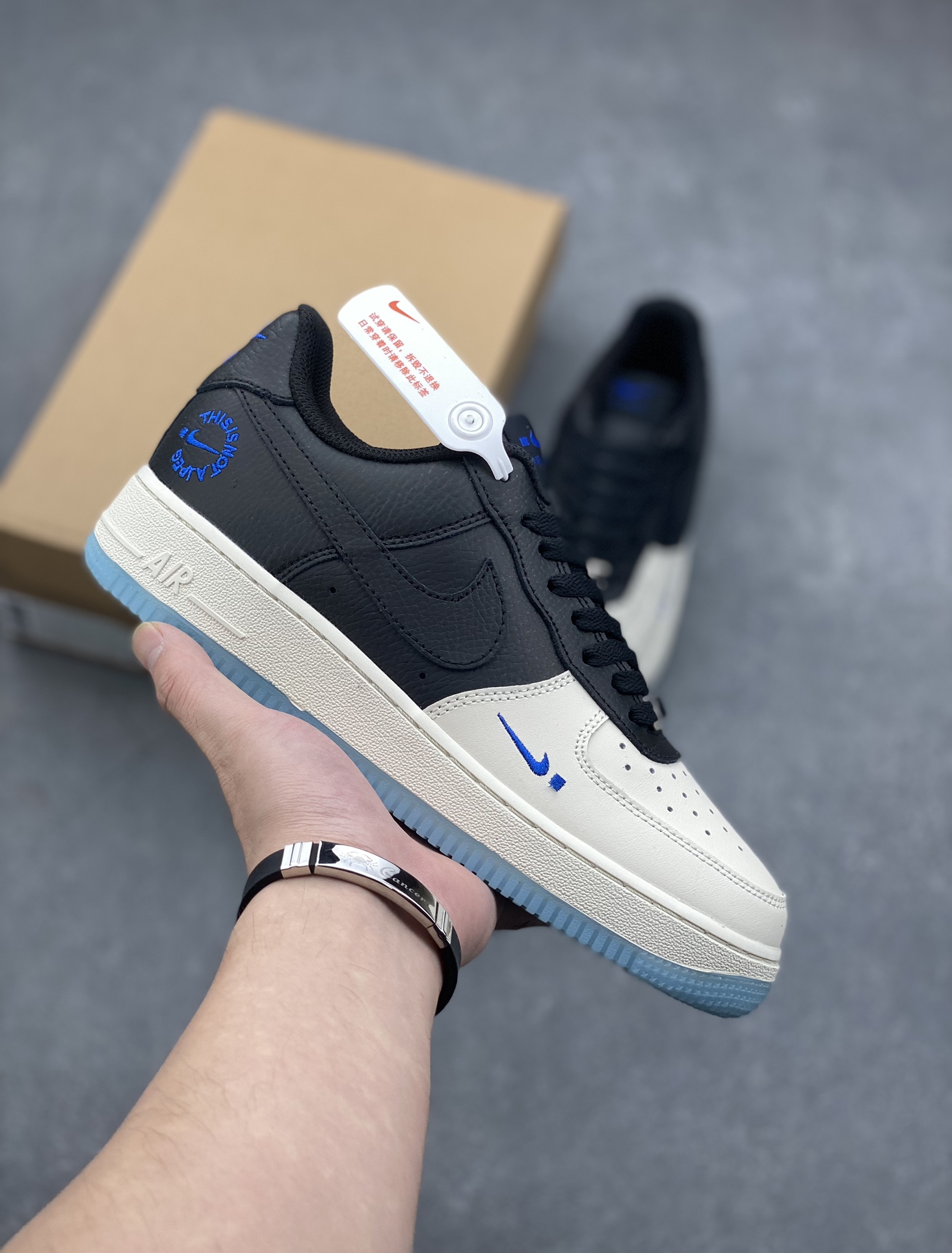 Nike Air Force 1 Low Black White Blue Hook Sneakers - Style & Comfort 2 i1727994257 9359 0