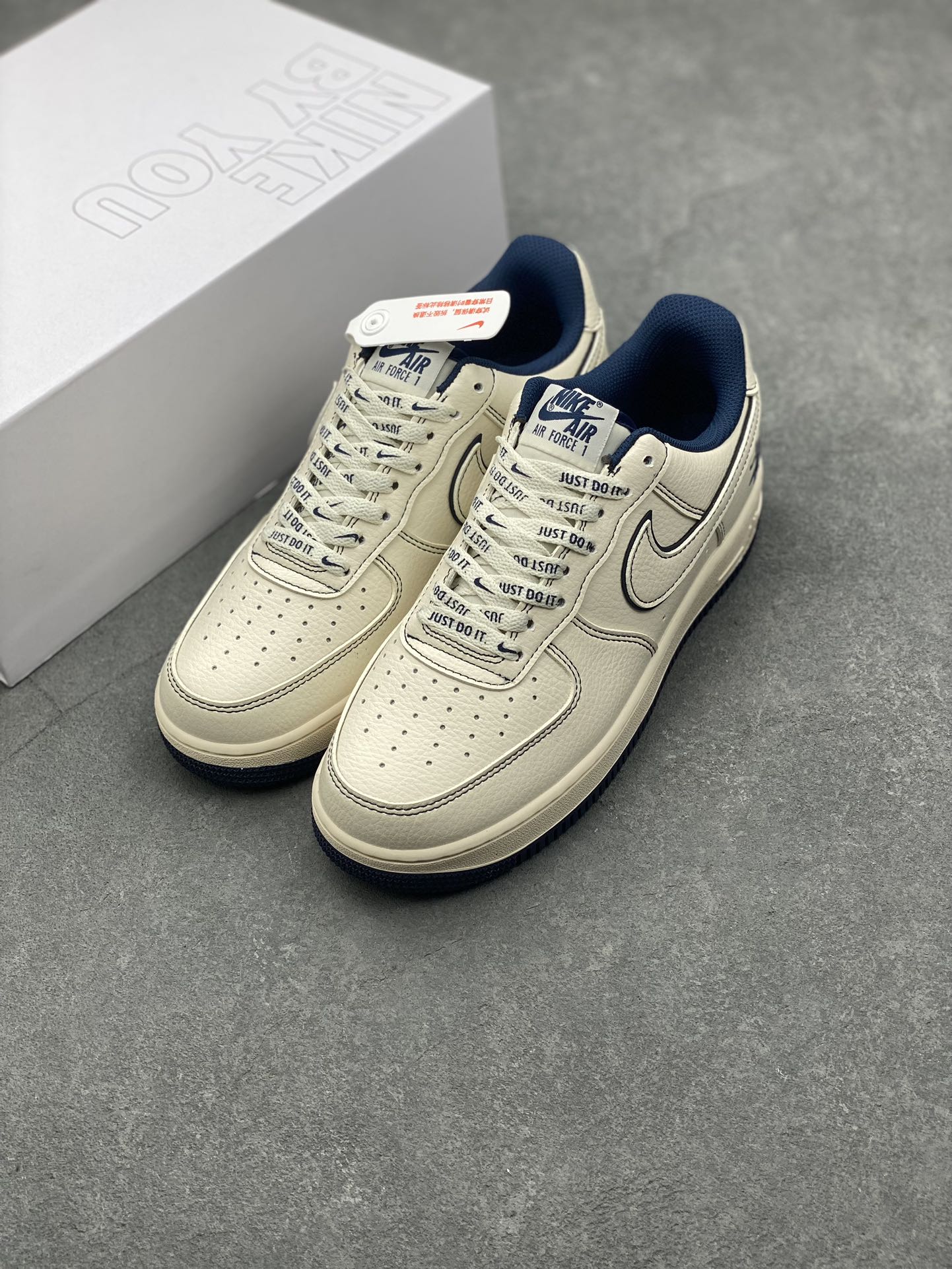 Nike Air Force 1 '07 Low Cream Sneakers with Stussy Logo - Unisex 9 i1728072267 9898 4