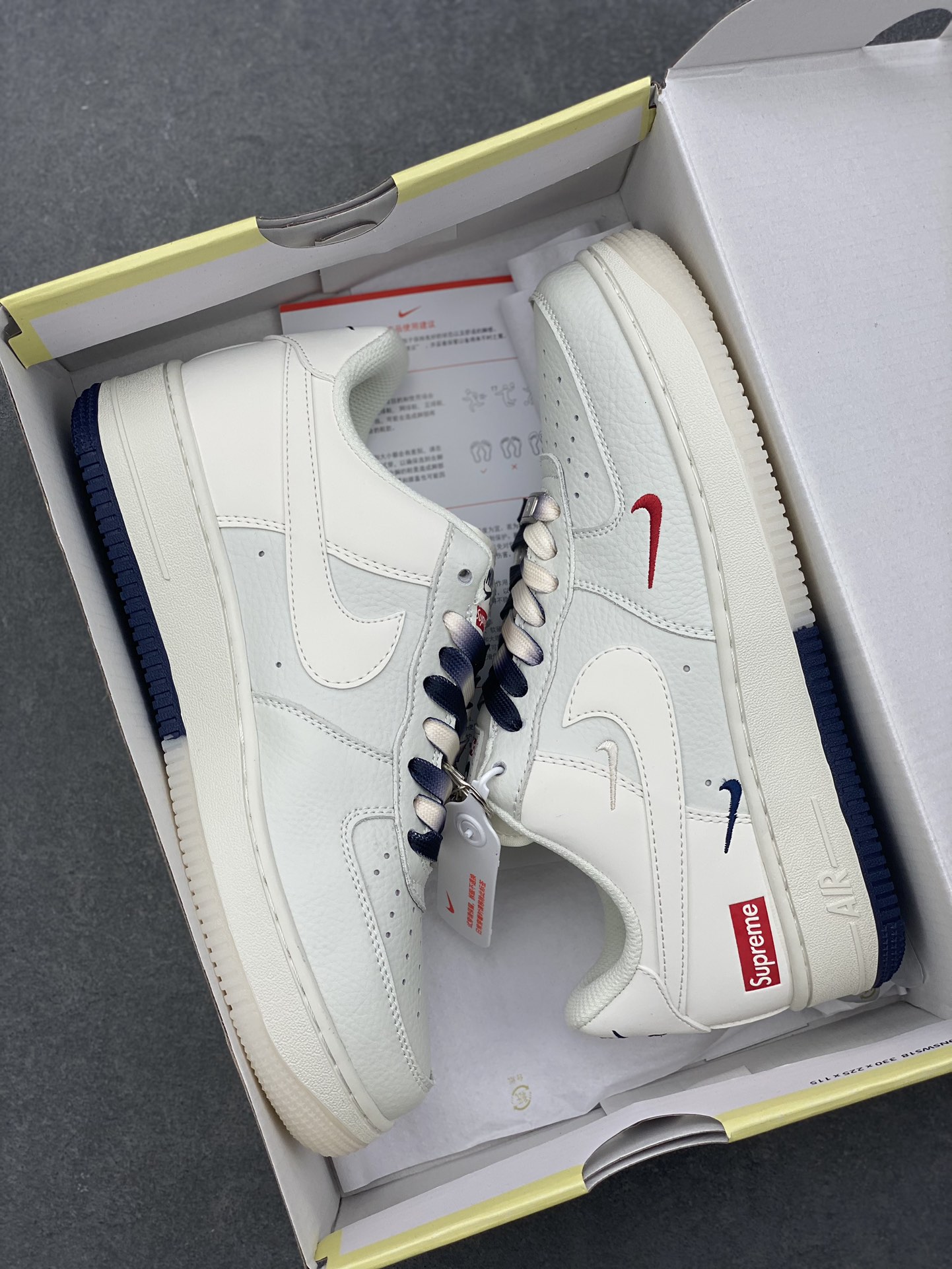 Nike Air Force 1 '07 Low Supreme White Blue Sneakers XZ6188-001 10 i1728072358 4991 2