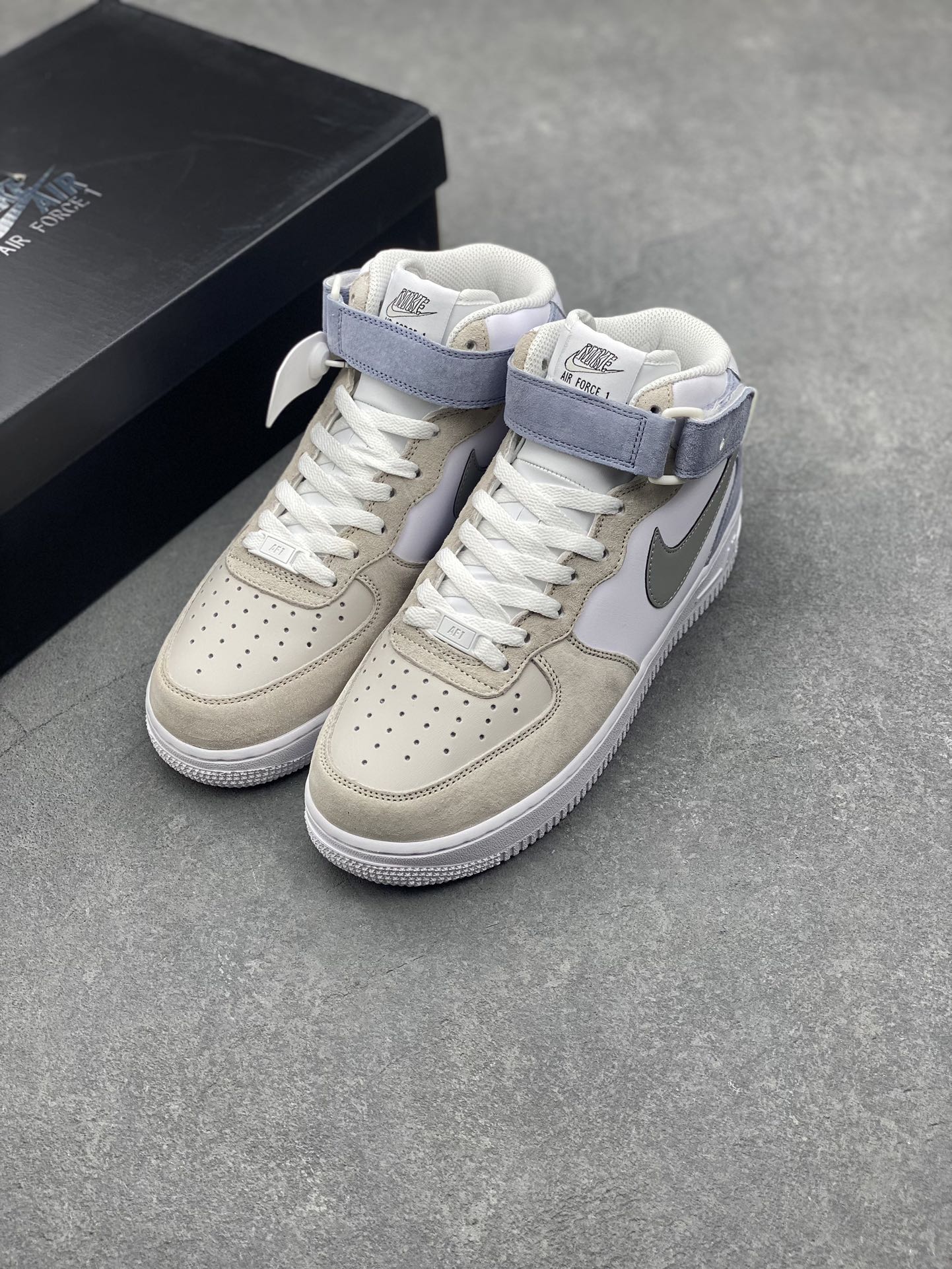 Nike Air Force 1 MID '07 Light Grey Blue Suede Sneakers - Iconic Style 9 i1728072885 3065 4