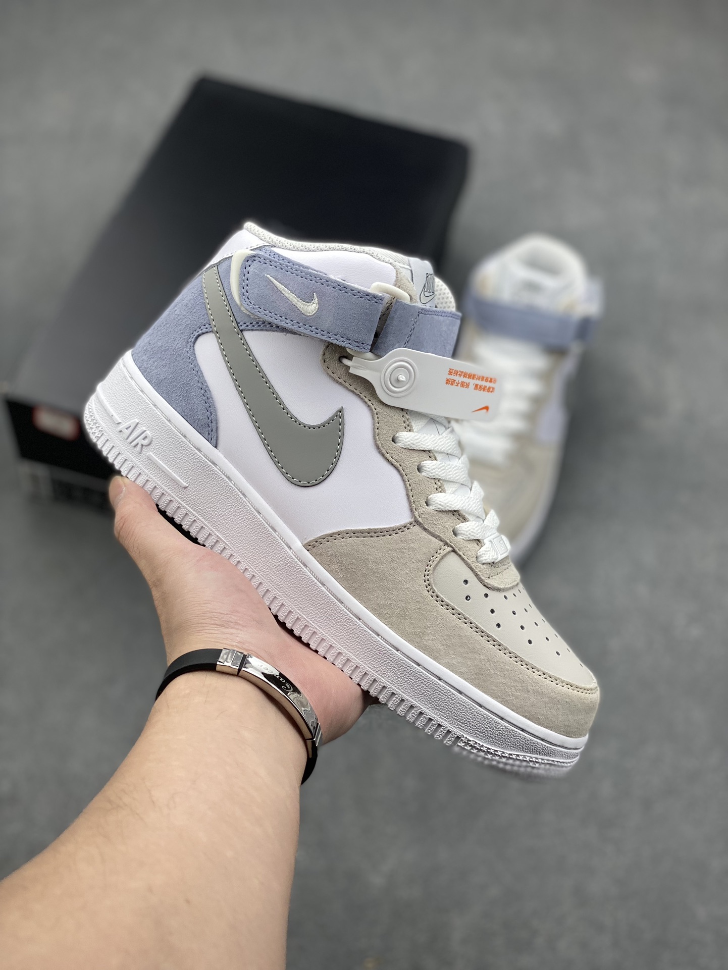 Nike Air Force 1 MID '07 Light Grey Blue Suede Sneakers - Iconic Style 2 i1728072885 5616 6