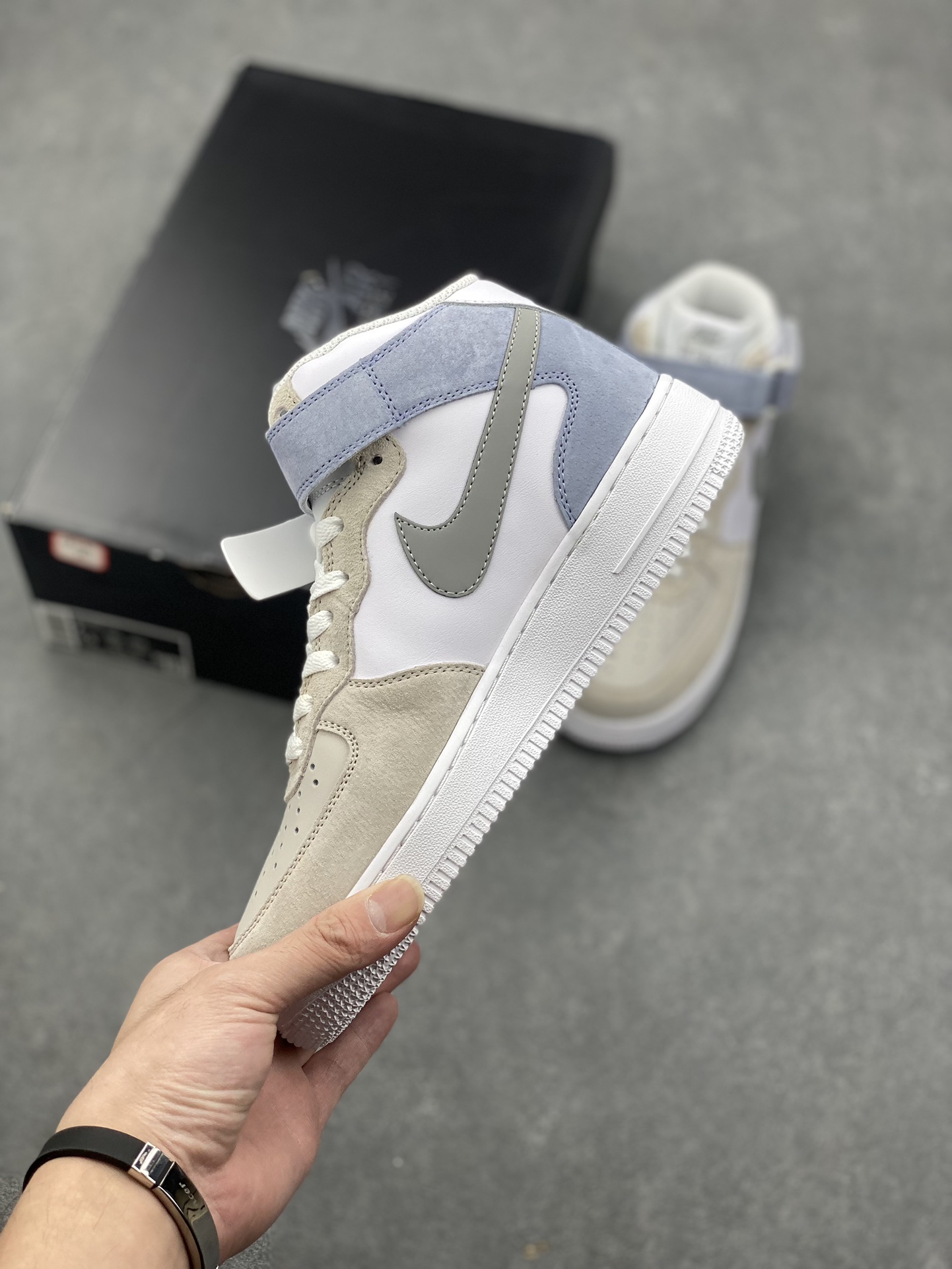 Nike Air Force 1 MID '07 Light Grey Blue Suede Sneakers - Iconic Style 4 i1728072885 9641 3