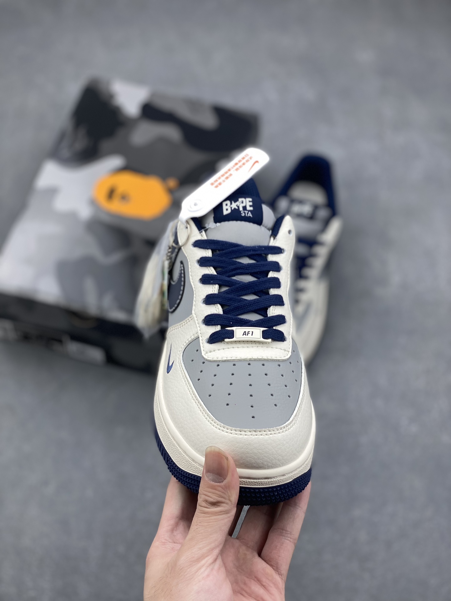 Nike Air Force 1 '07 Low Bape Deep Blue Grey Sneakers - Limited Edition 3 i1728161988 4906 0
