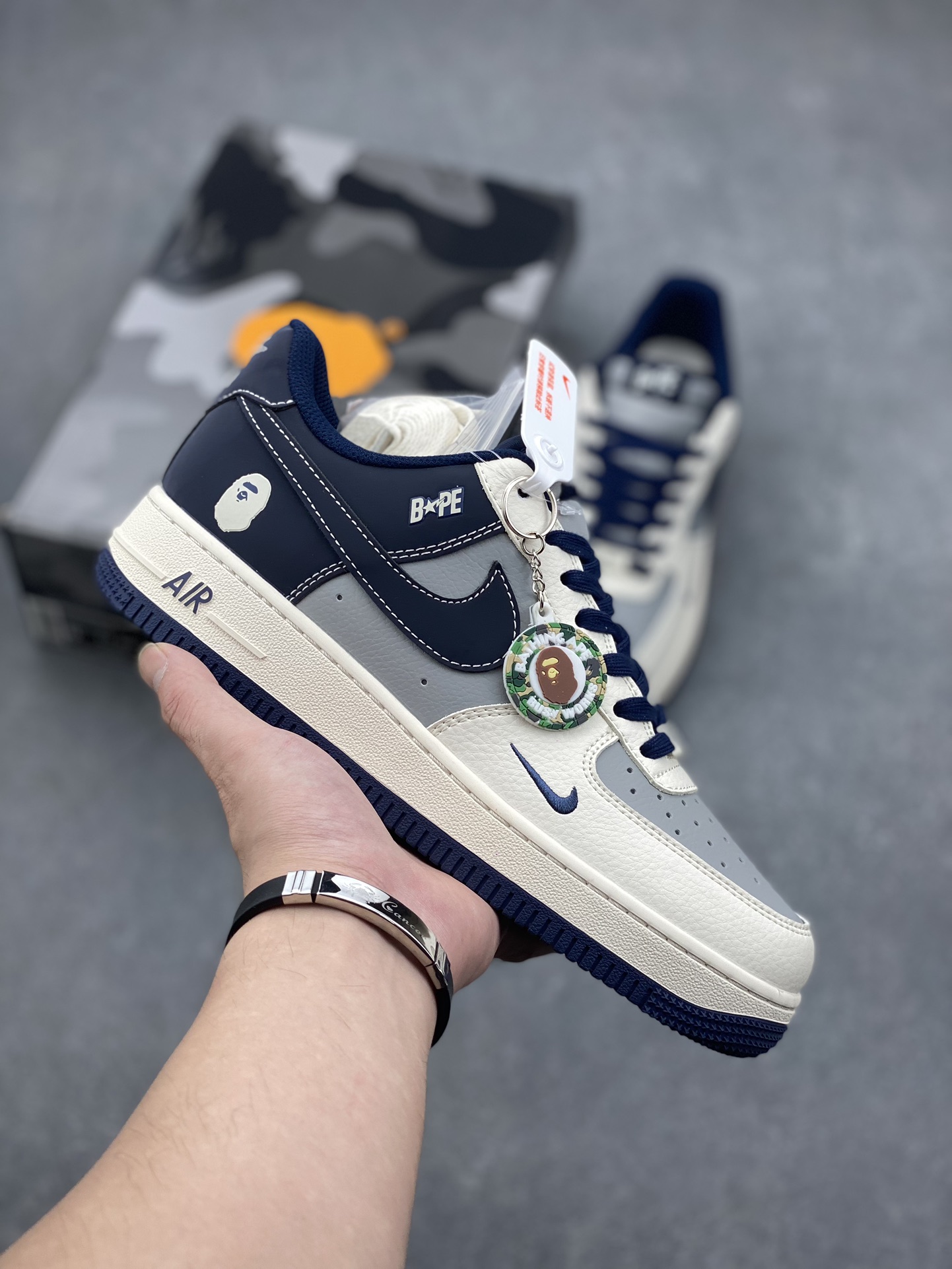 Nike Air Force 1 '07 Low Bape Deep Blue Grey Sneakers - Limited Edition 2 i1728161988 5553 2