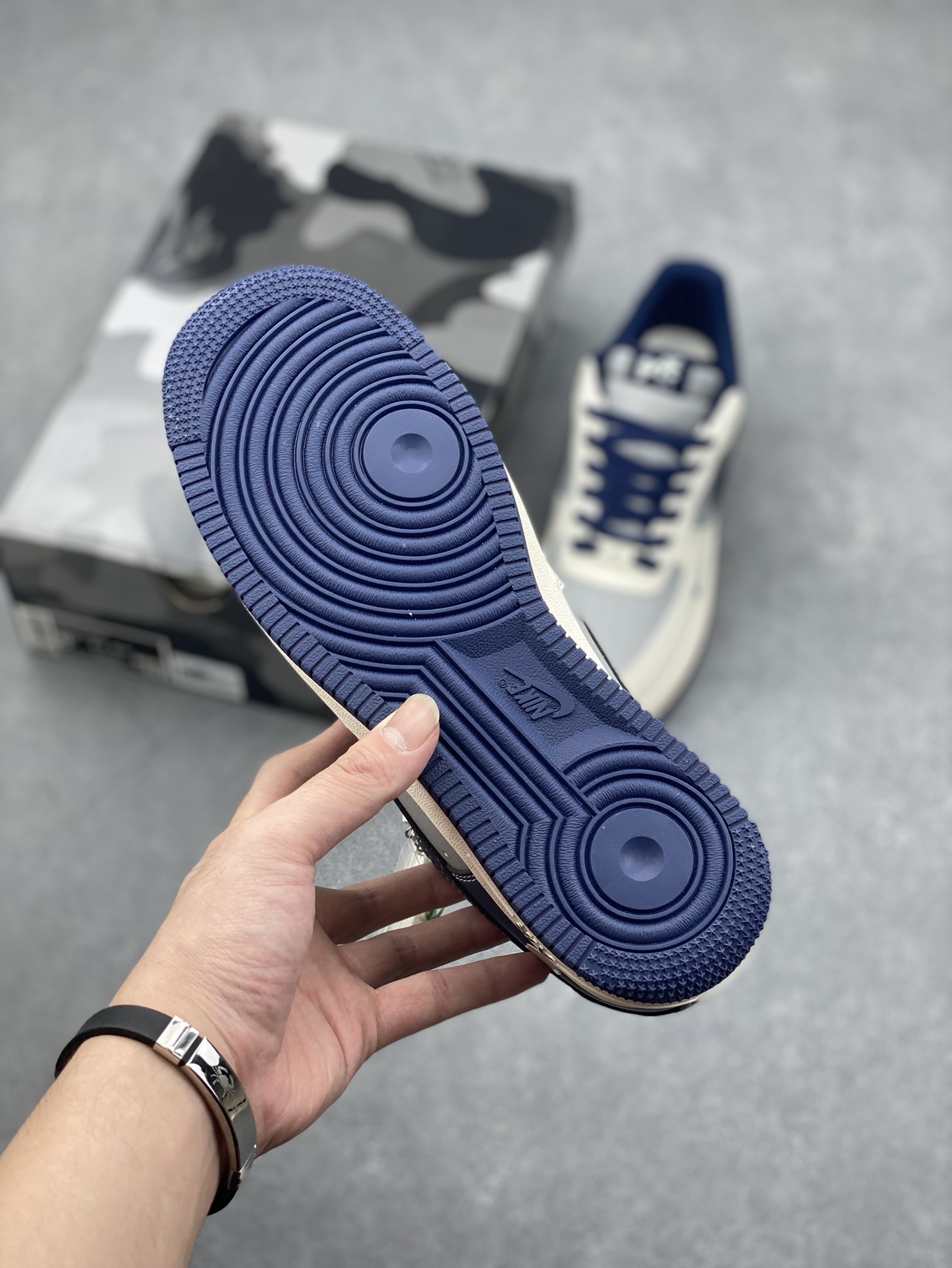 Nike Air Force 1 '07 Low Bape Deep Blue Grey Sneakers - Limited Edition 7 i1728161988 7060 1