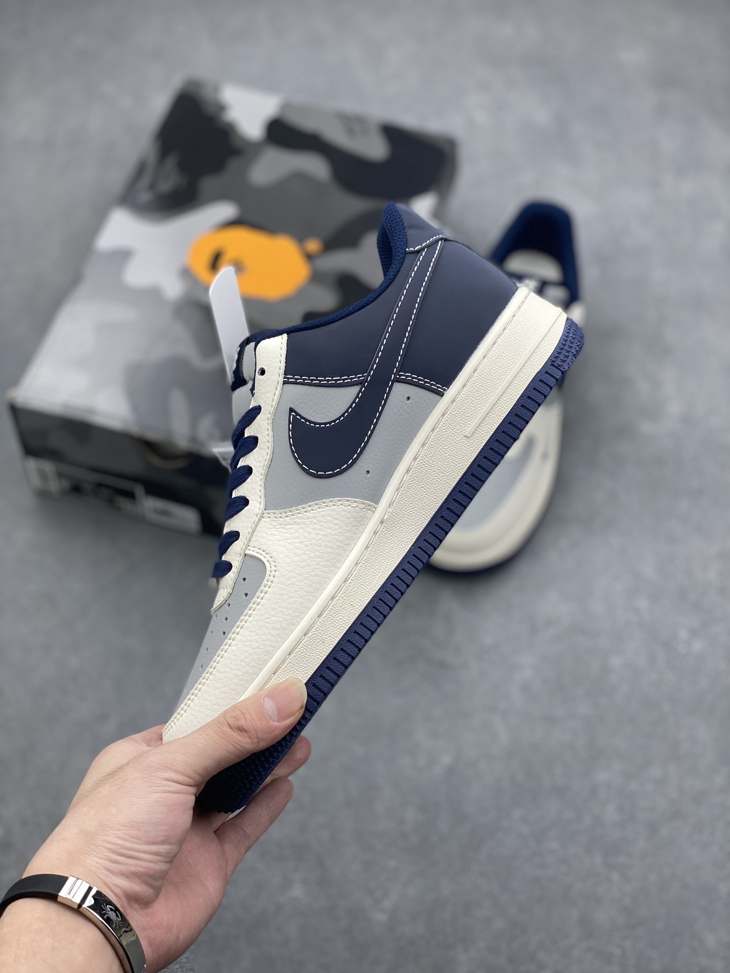 Nike Air Force 1 '07 Low Bape Deep Blue Grey Sneakers - Limited Edition 4 i1728161989 7713 8