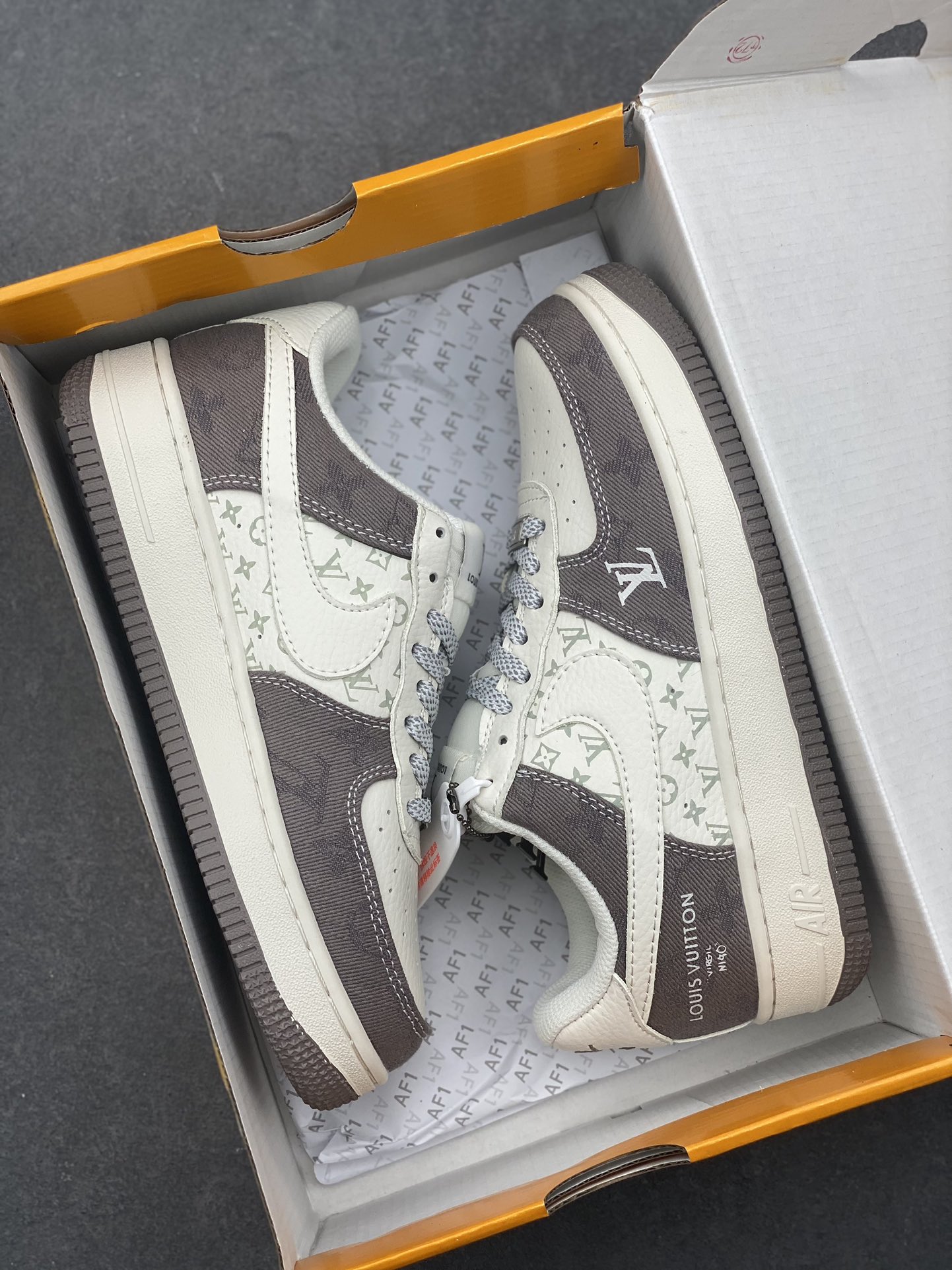 Nike Air Force 1 '07 Low Louis Vuitton Collab Sneakers - Gray Denim 10 i1728249931 8803 5