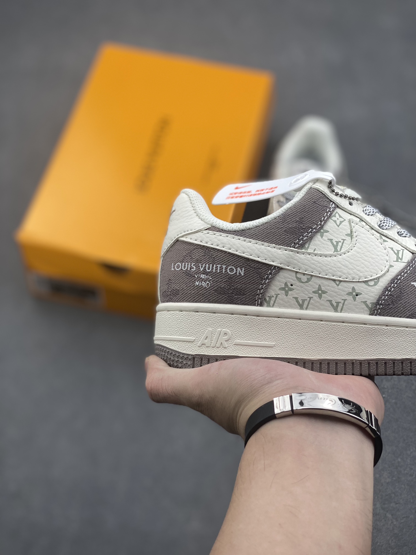Nike Air Force 1 '07 Low Louis Vuitton Collab Sneakers - Gray Denim 6 i1728249938 4558 0