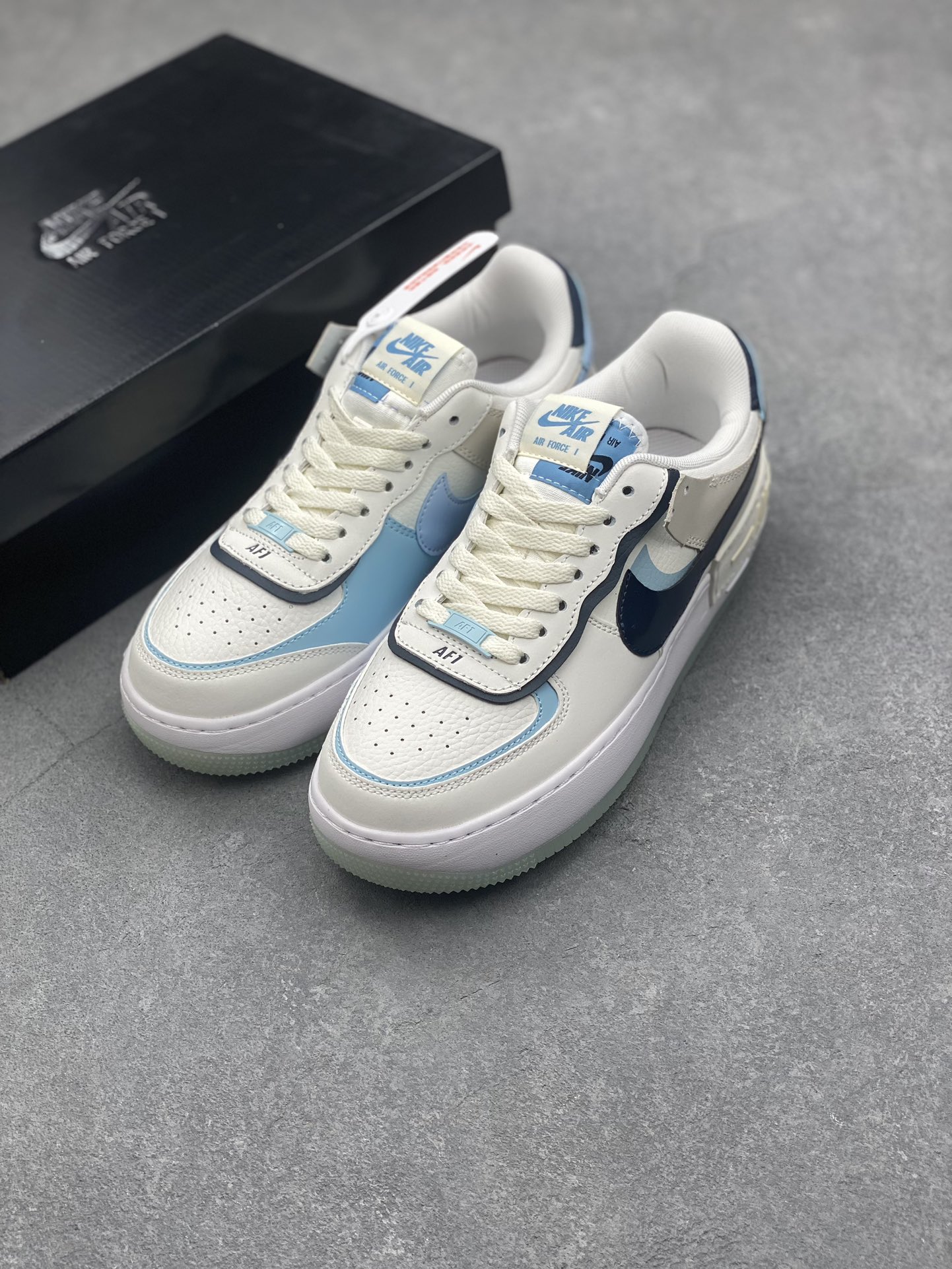 Nike Air Force 1 Shadow Pale Ivory Celestine Blue Women's Shoes DZ1847-107 9 i1728250102 2432 6