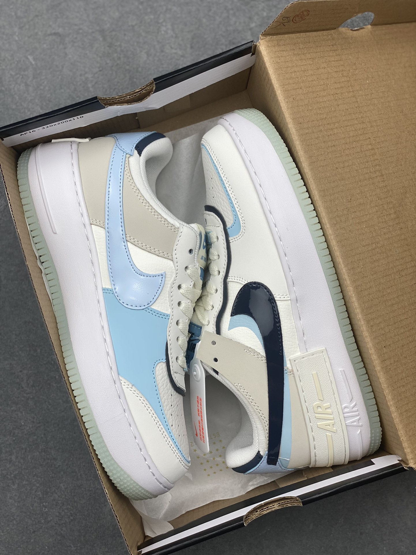 Nike Air Force 1 Shadow Pale Ivory Celestine Blue Women's Shoes DZ1847-107 10 i1728250102 8261 8