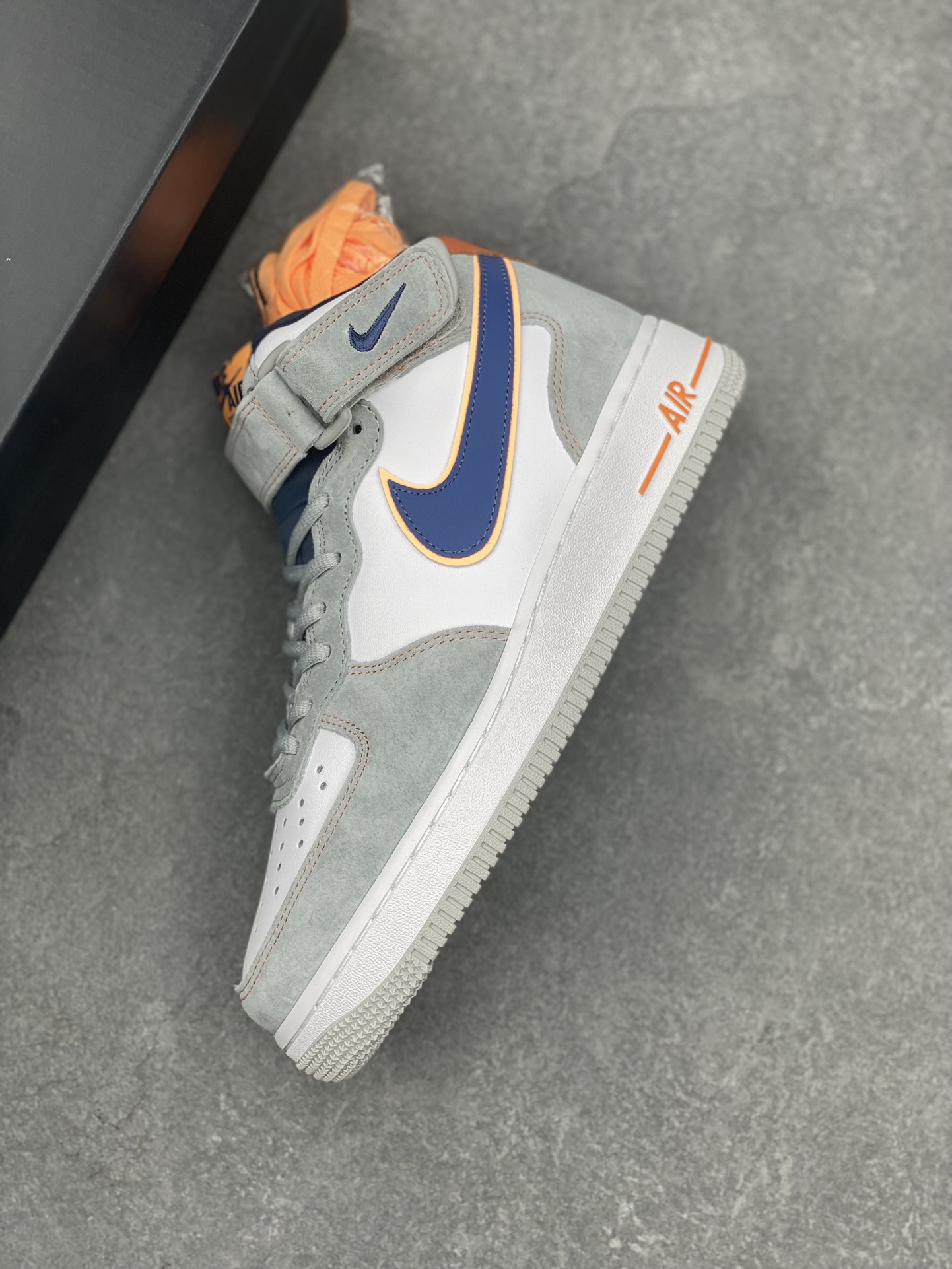 Nike Air Force 1 Mid Grey Blue Orange Suede Casual Shoes CQ5059-203 8 i1728250503 1368 2