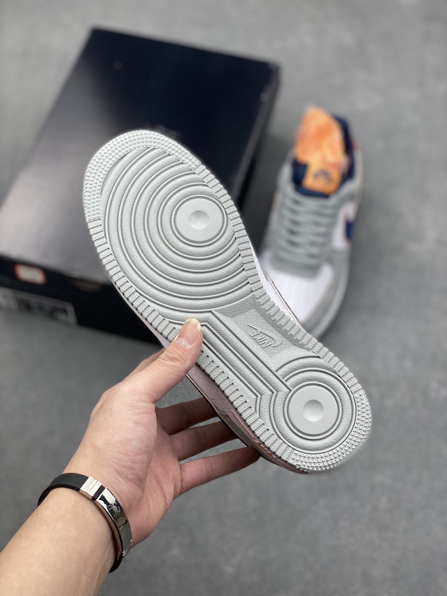 Nike Air Force 1 '07 Grey Blue Orange Suede Low-Top Casual Sneakers 7 i1728670760 4872 1
